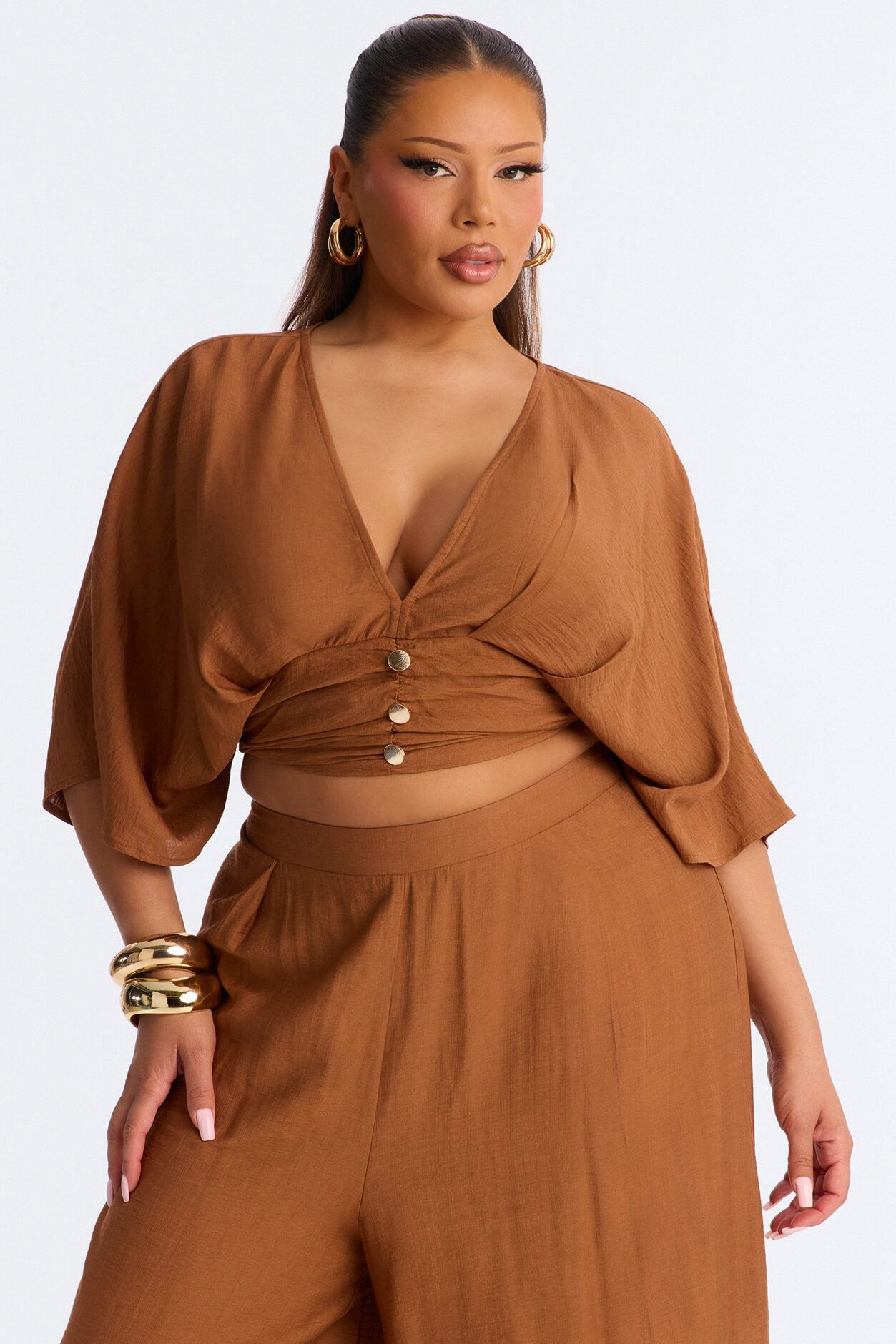 Not So Complicated Linen Pant Set - Rust