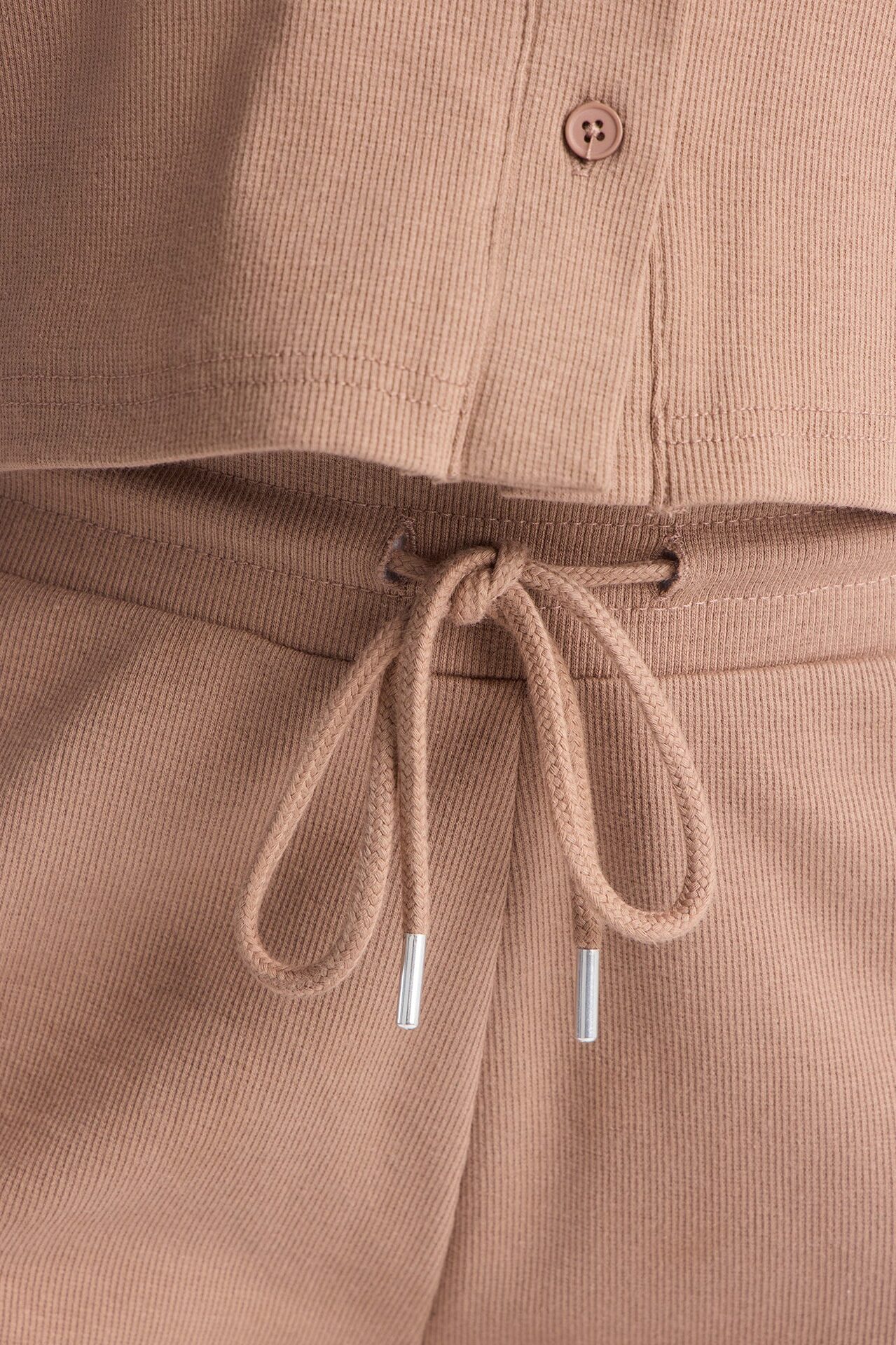 Hailey Ribbed Short Set - Mocha