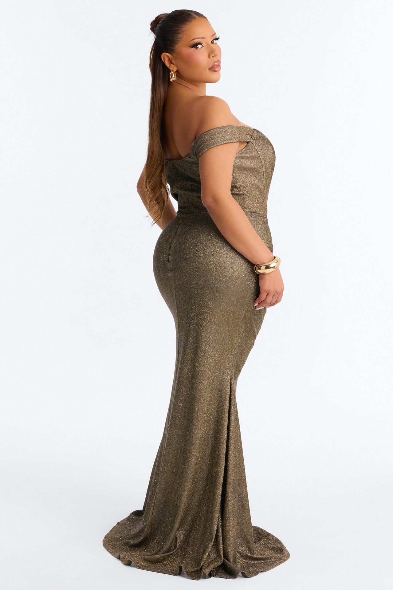 Maya Shimmer Gown - Bronze
