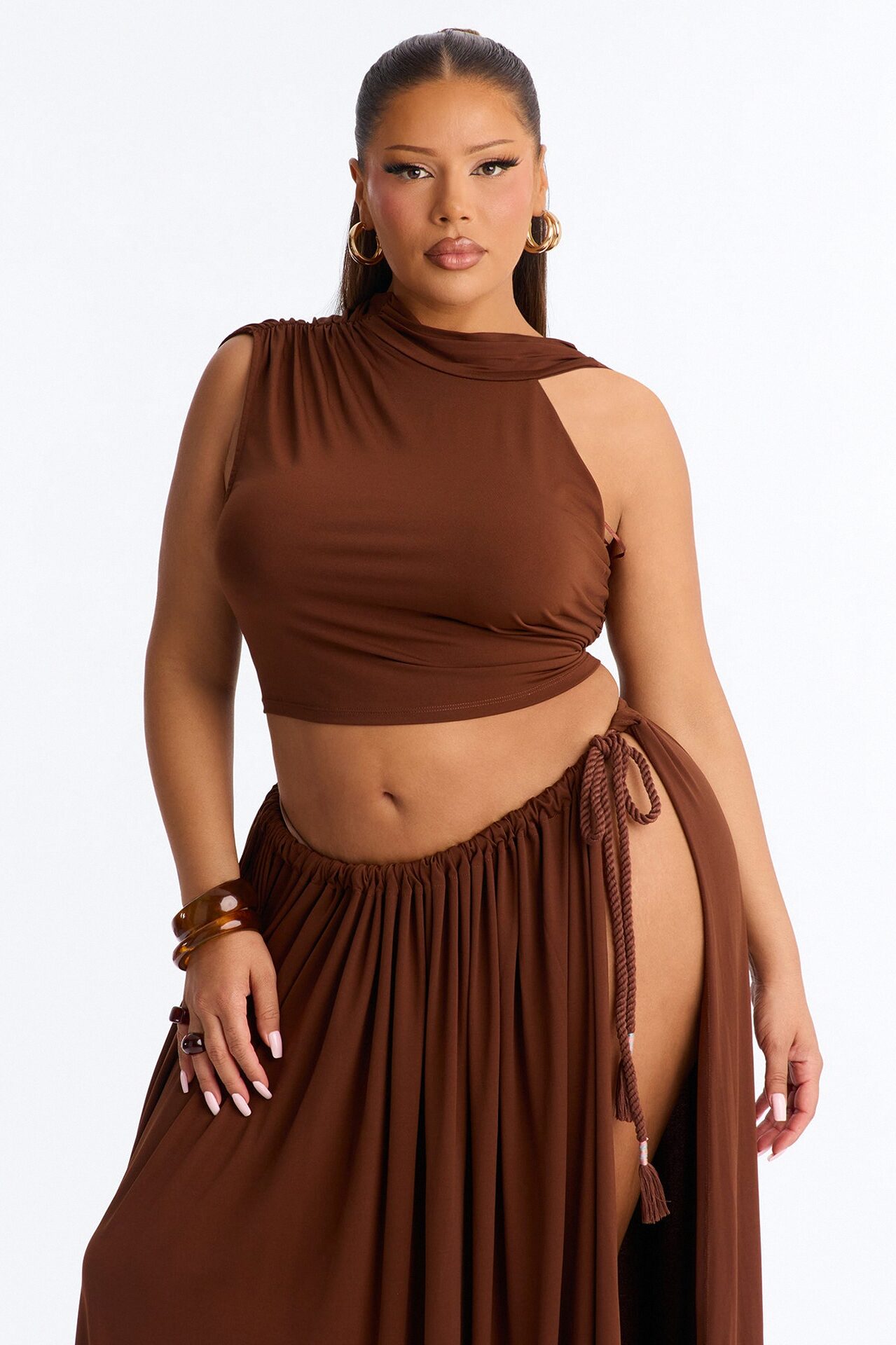 Riley Maxi Skirt Set - Brown