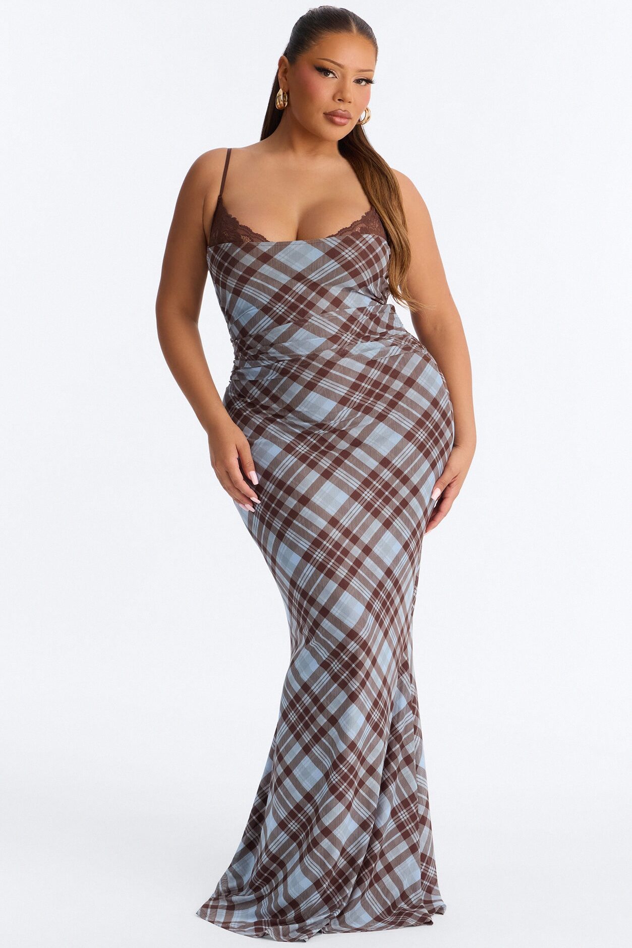 Photo Op Mesh Maxi Dress - Blue/combo