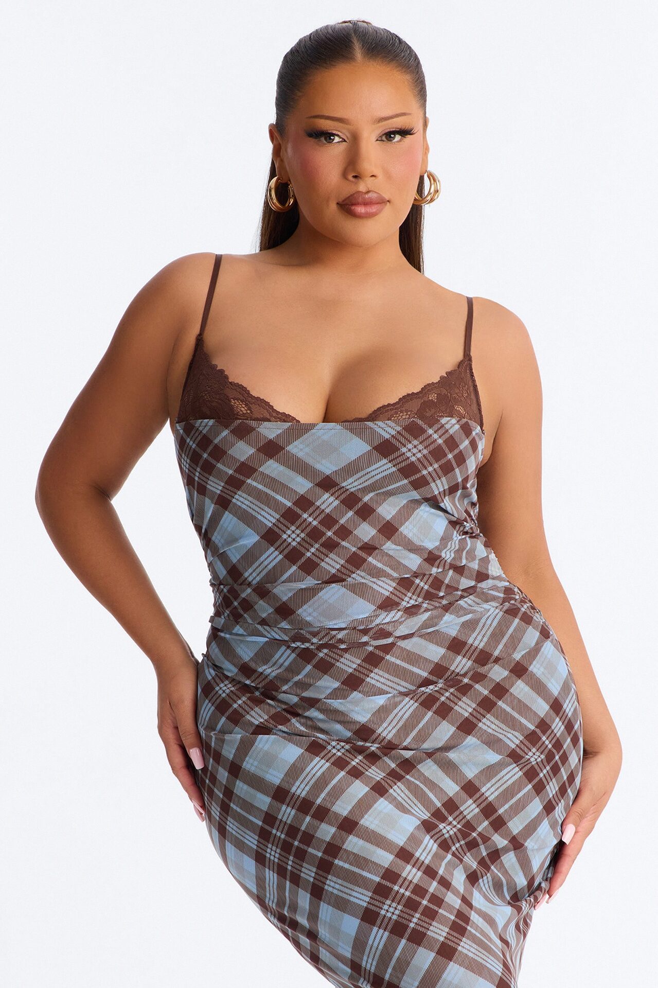 Photo Op Mesh Maxi Dress - Blue/combo