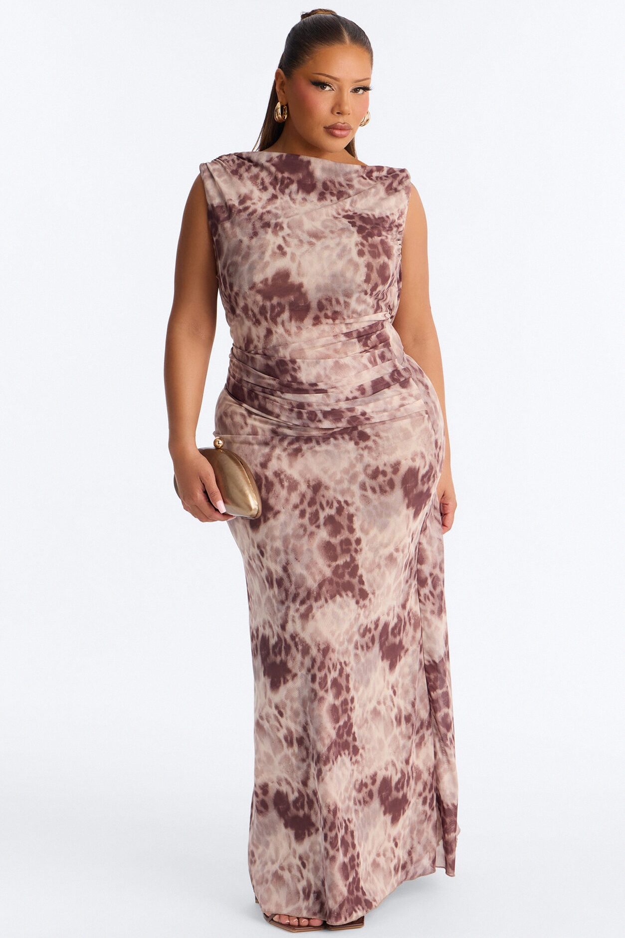 Wild Side Leopard Mesh Maxi Dress - Leopard