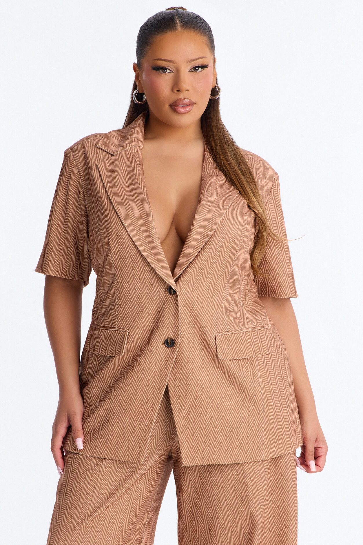 Command The Room Blazer Pant Set - Camel