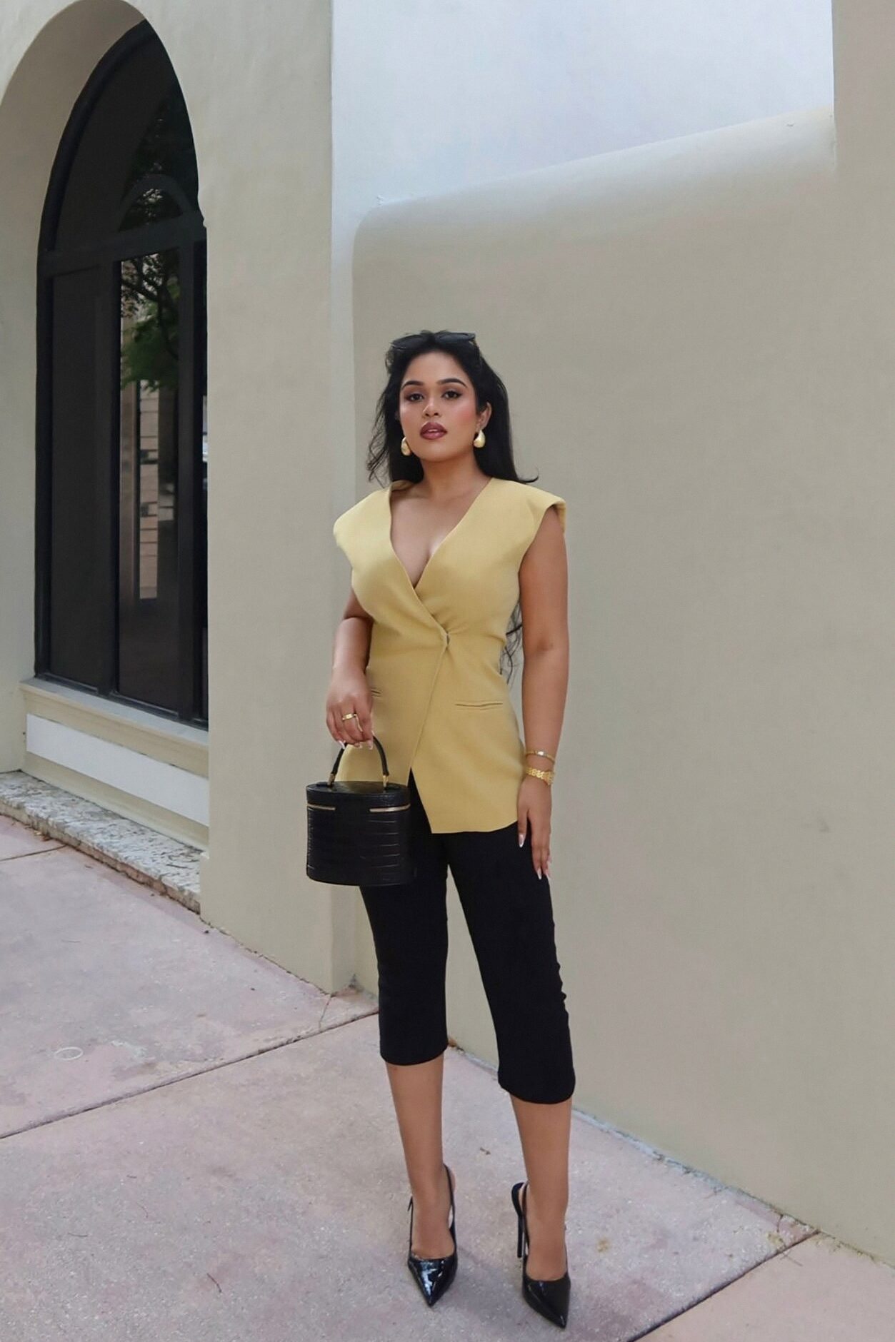 Everything in Order Double Breasted Sleeveless Fitted Blazer - Butter Yellow