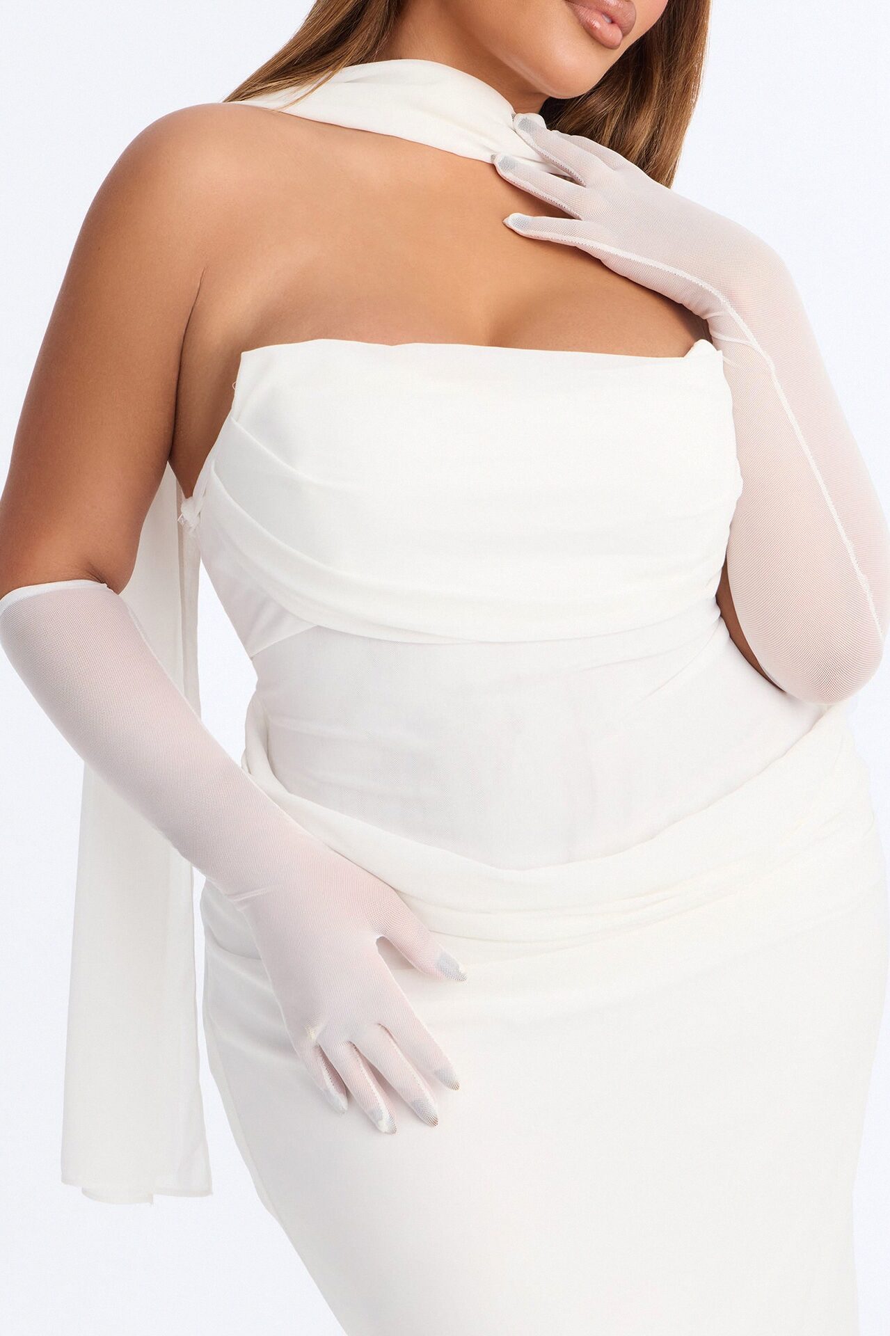 Rich Energy Chiffon Gown - White