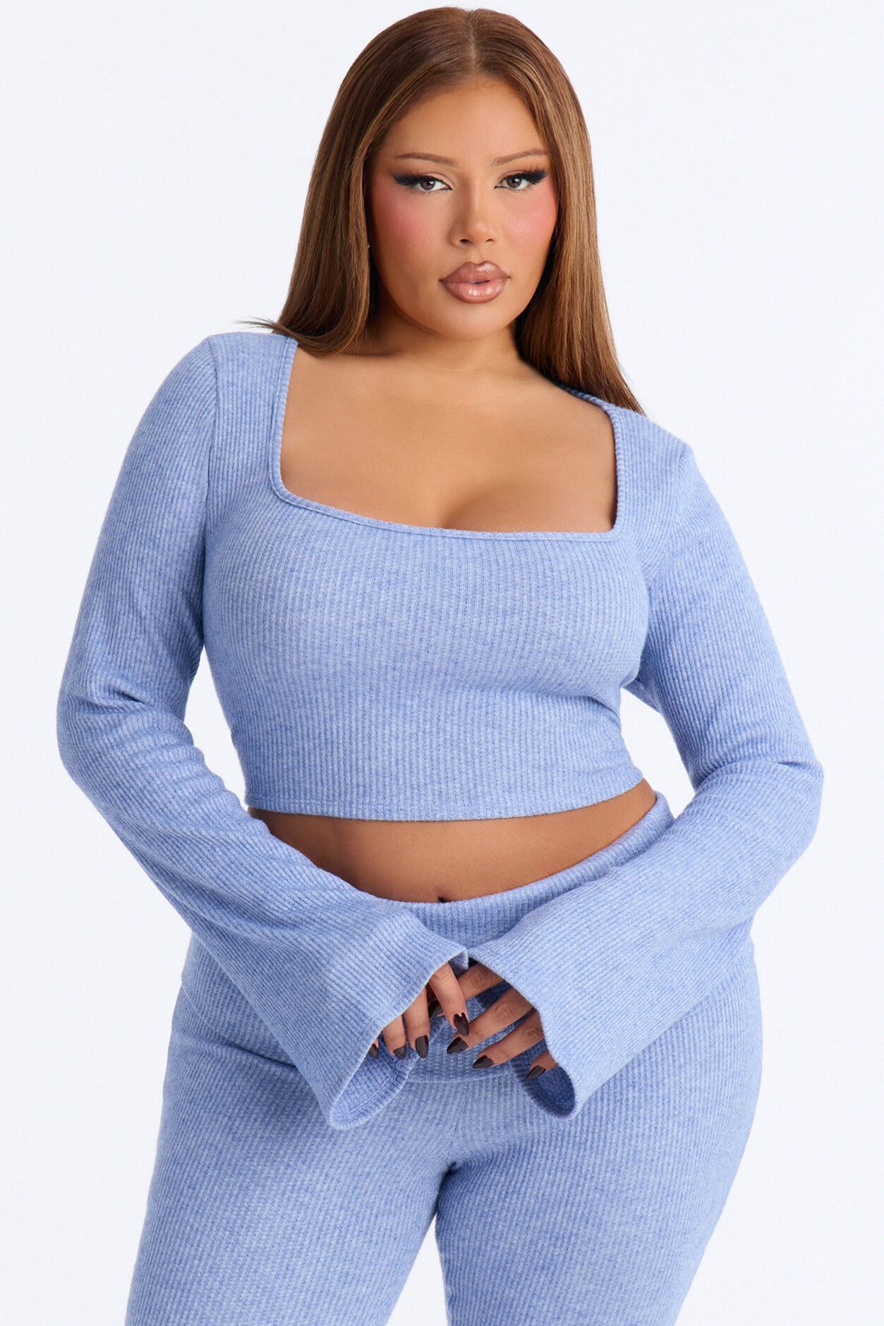 Paulina Thermal Capri Set - Blue