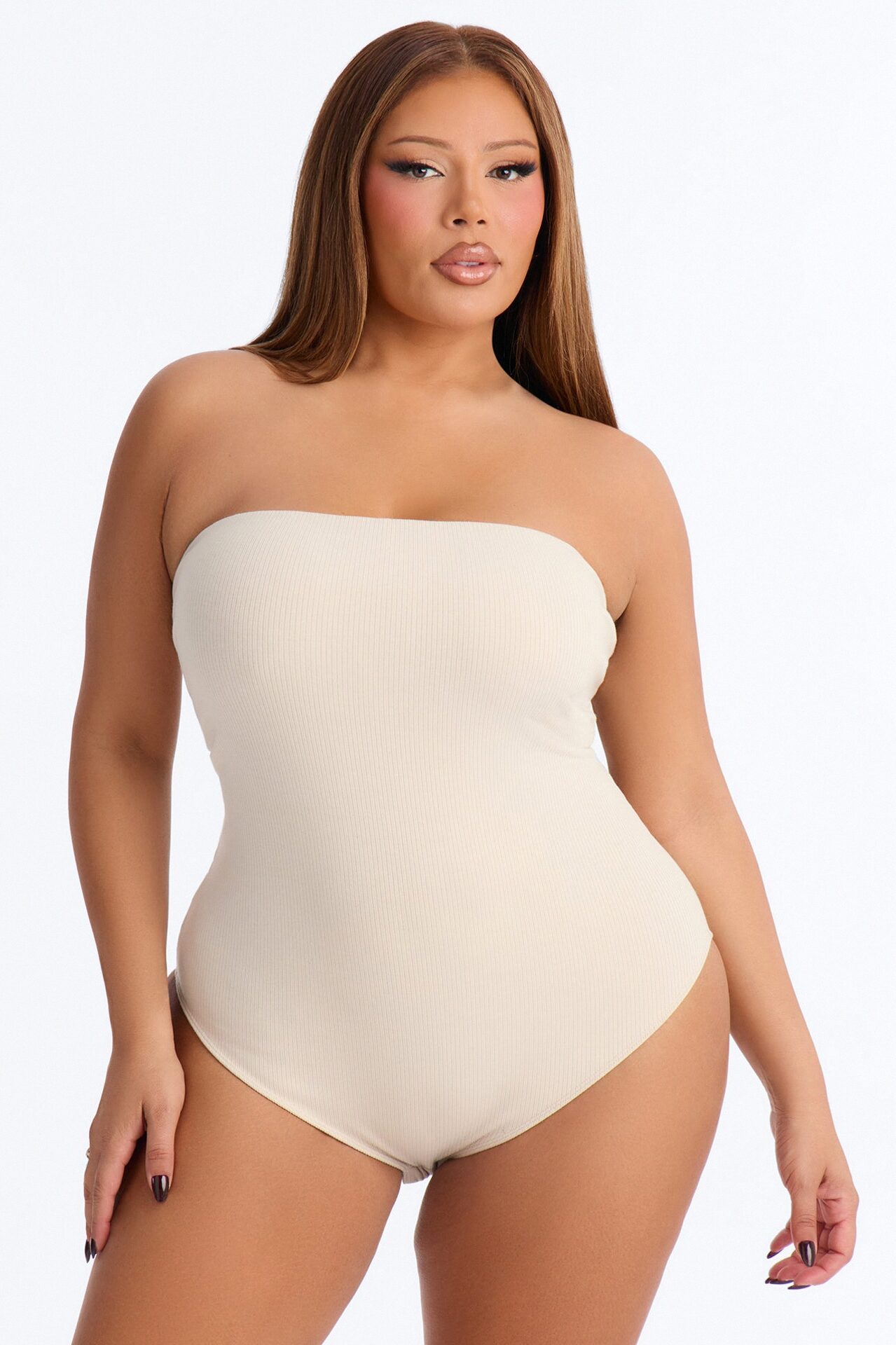 Demi Double Lined Tube Bodysuit - Stone