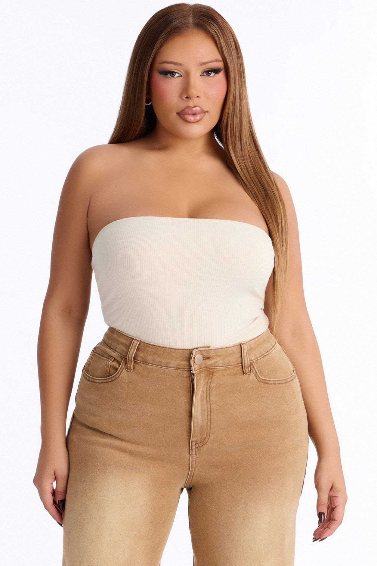 Demi Double Lined Tube Bodysuit - Stone