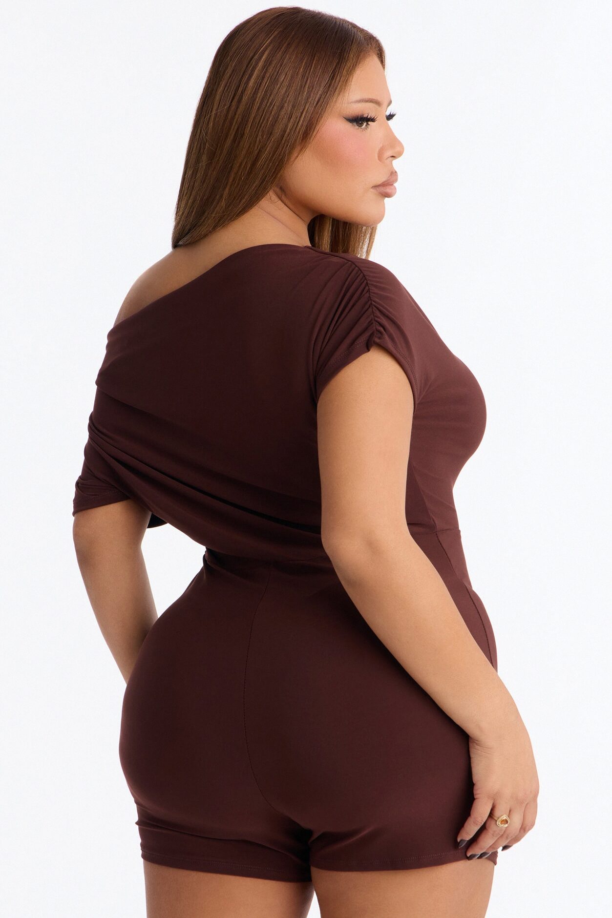 Bare And Bold Micro Short Romper - Chocolate