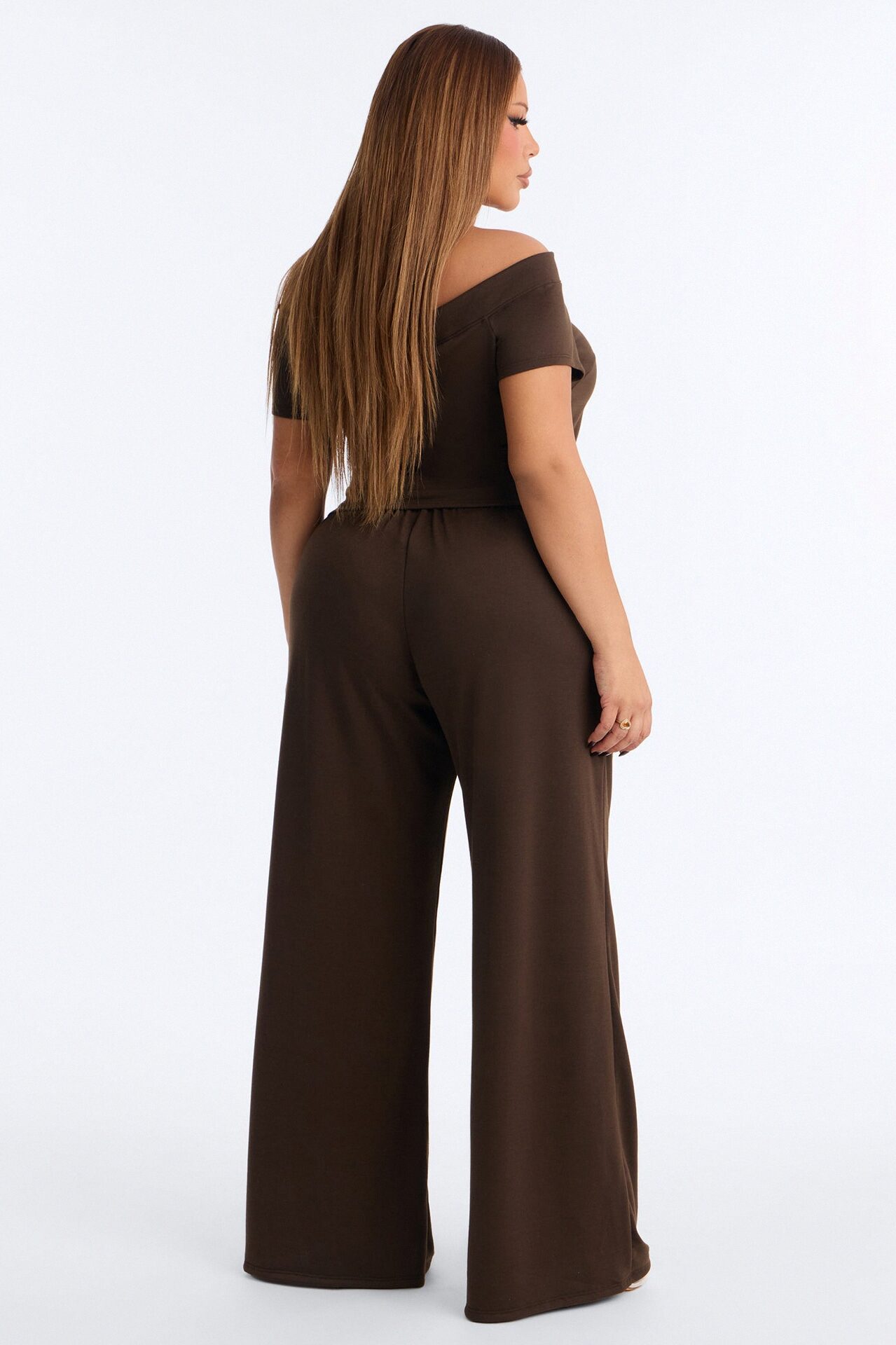 Maya Easy French Terry Pant Set - Chocolate
