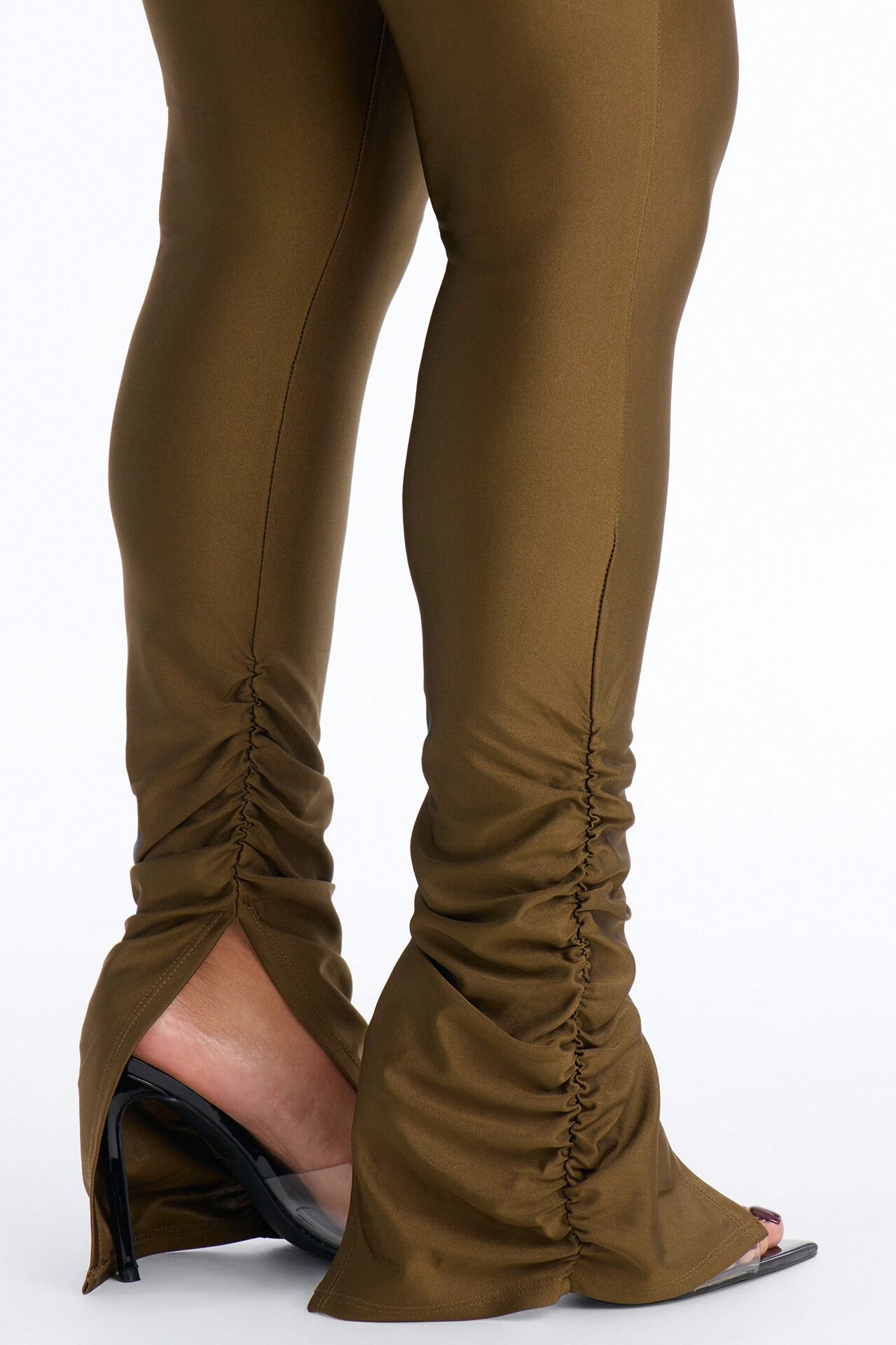 Always Confident High Rise Tricot Ruched Legging - Military Green
