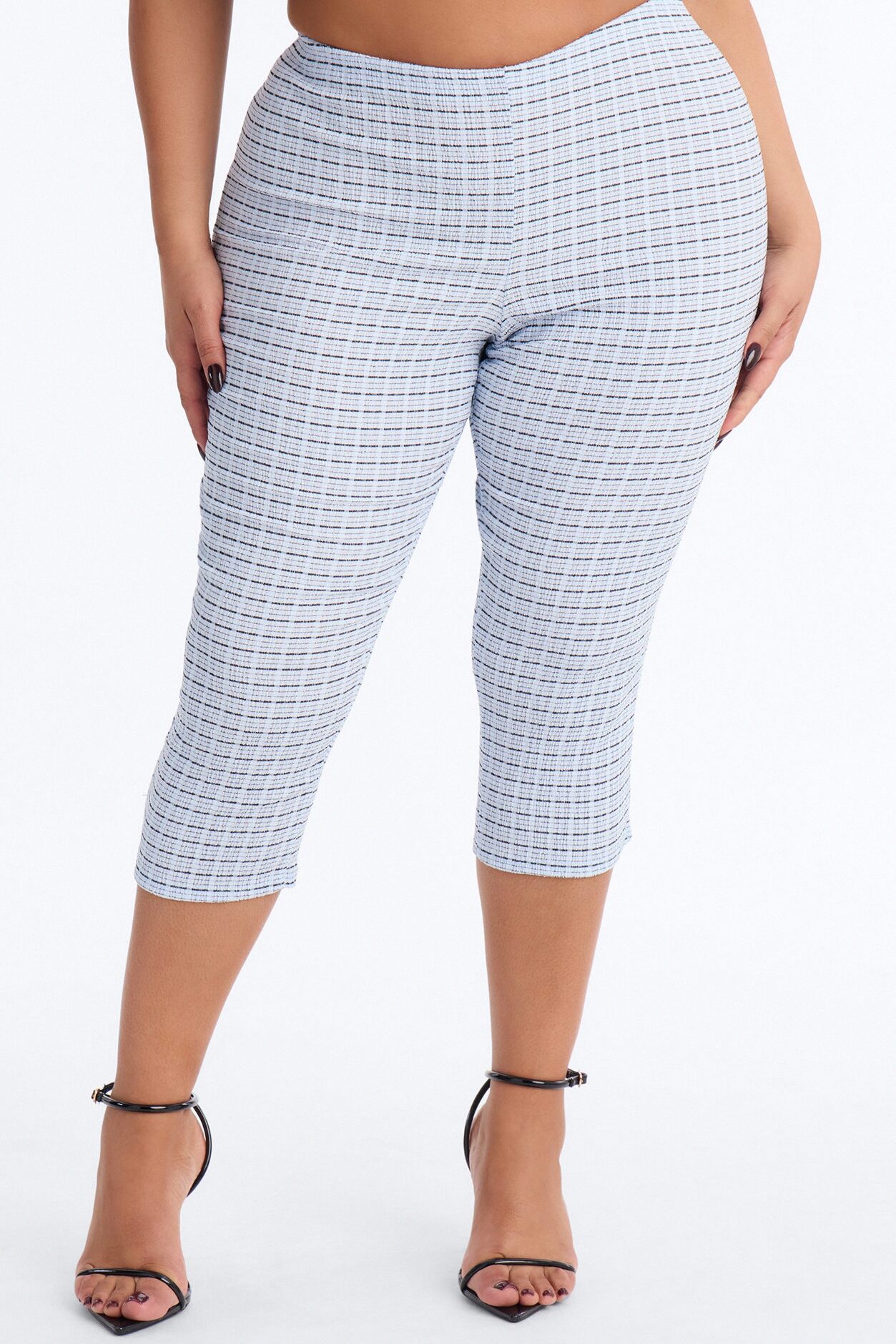 Priscilla Textured Capri Legging - Blue