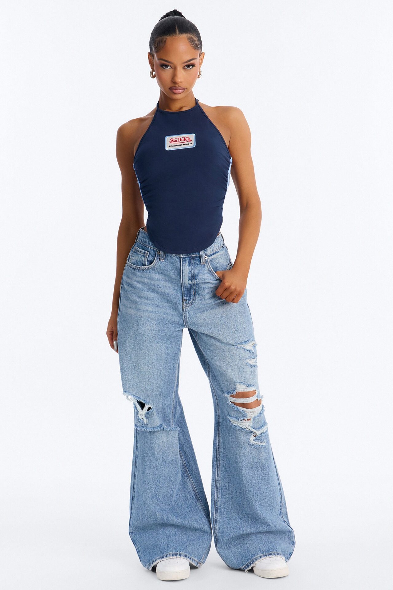 Von Dutch Americana Halter With Patch - Navy