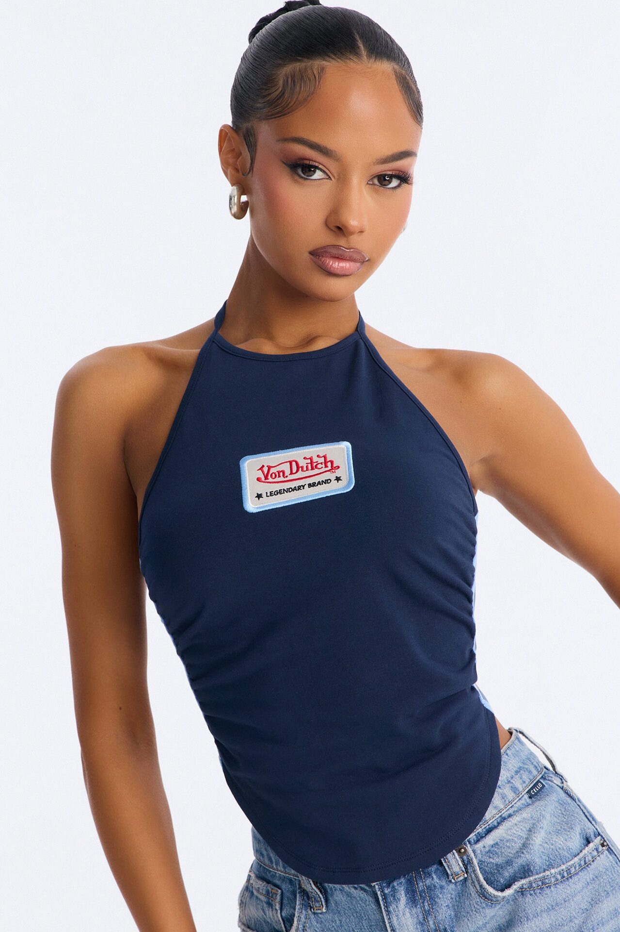 Von Dutch Americana Halter With Patch - Navy