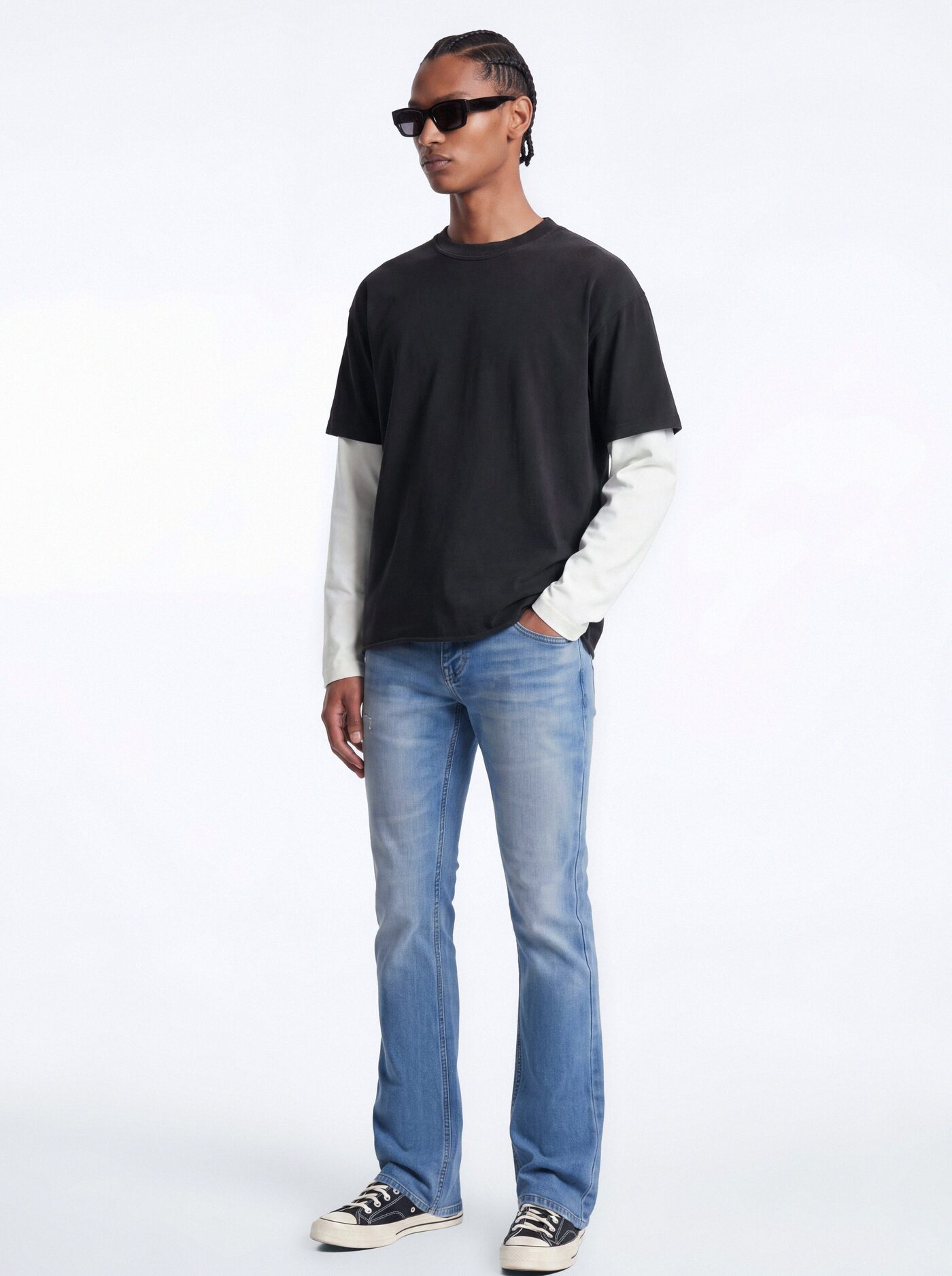 Essential Stacked Skinny Flare Stretch Jean - Medium Blue Wash