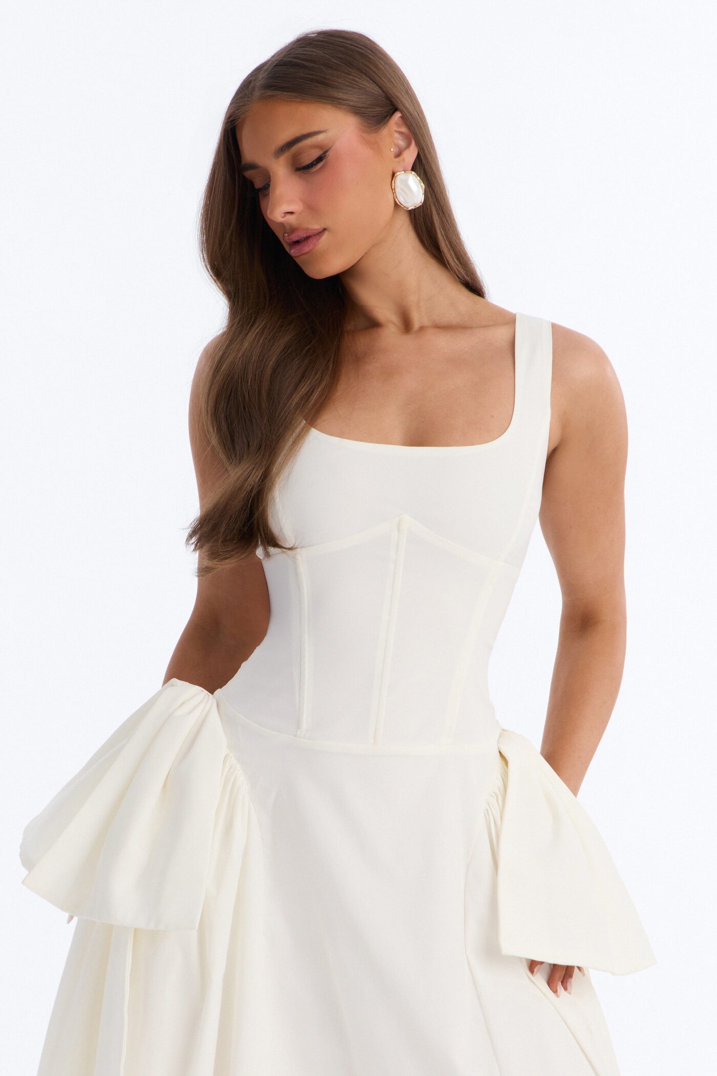 Get Ur Bow On Midi Dress - White