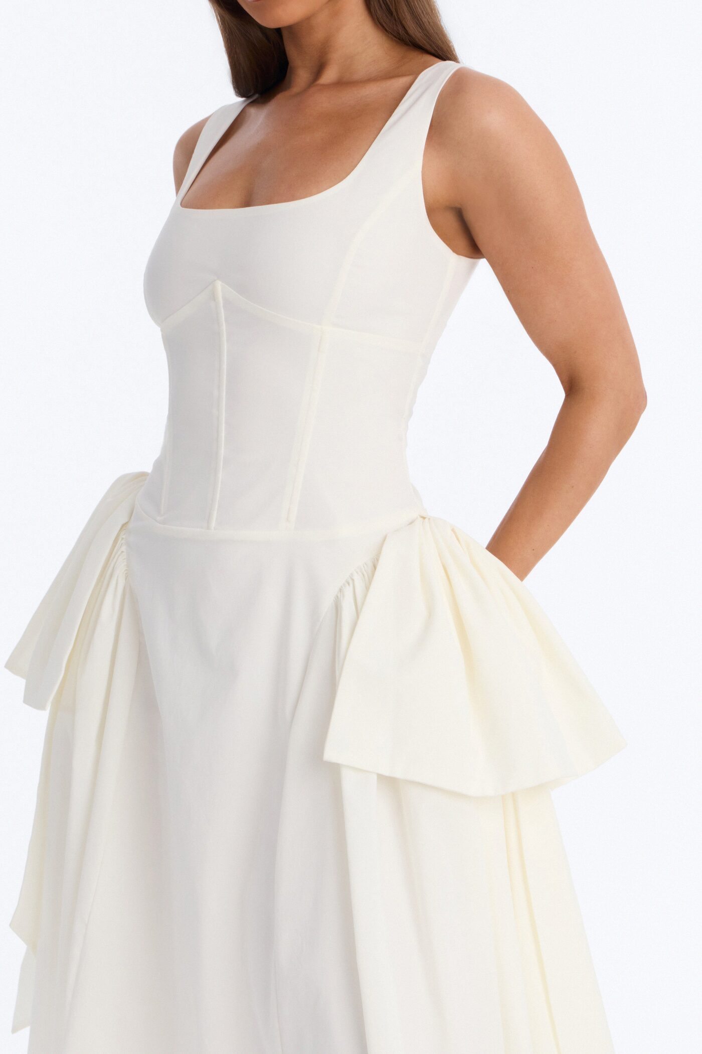 Get Ur Bow On Midi Dress - White