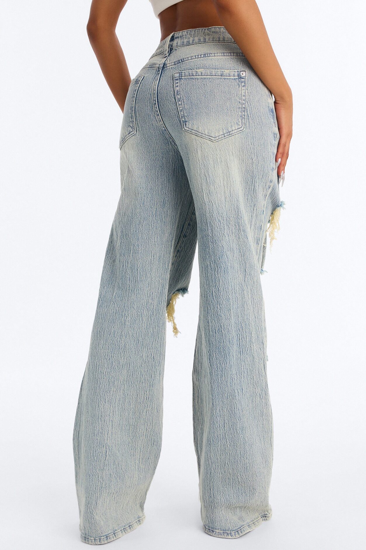 Next Chapter Ripped Wide Leg Jeans - Vintage Wash