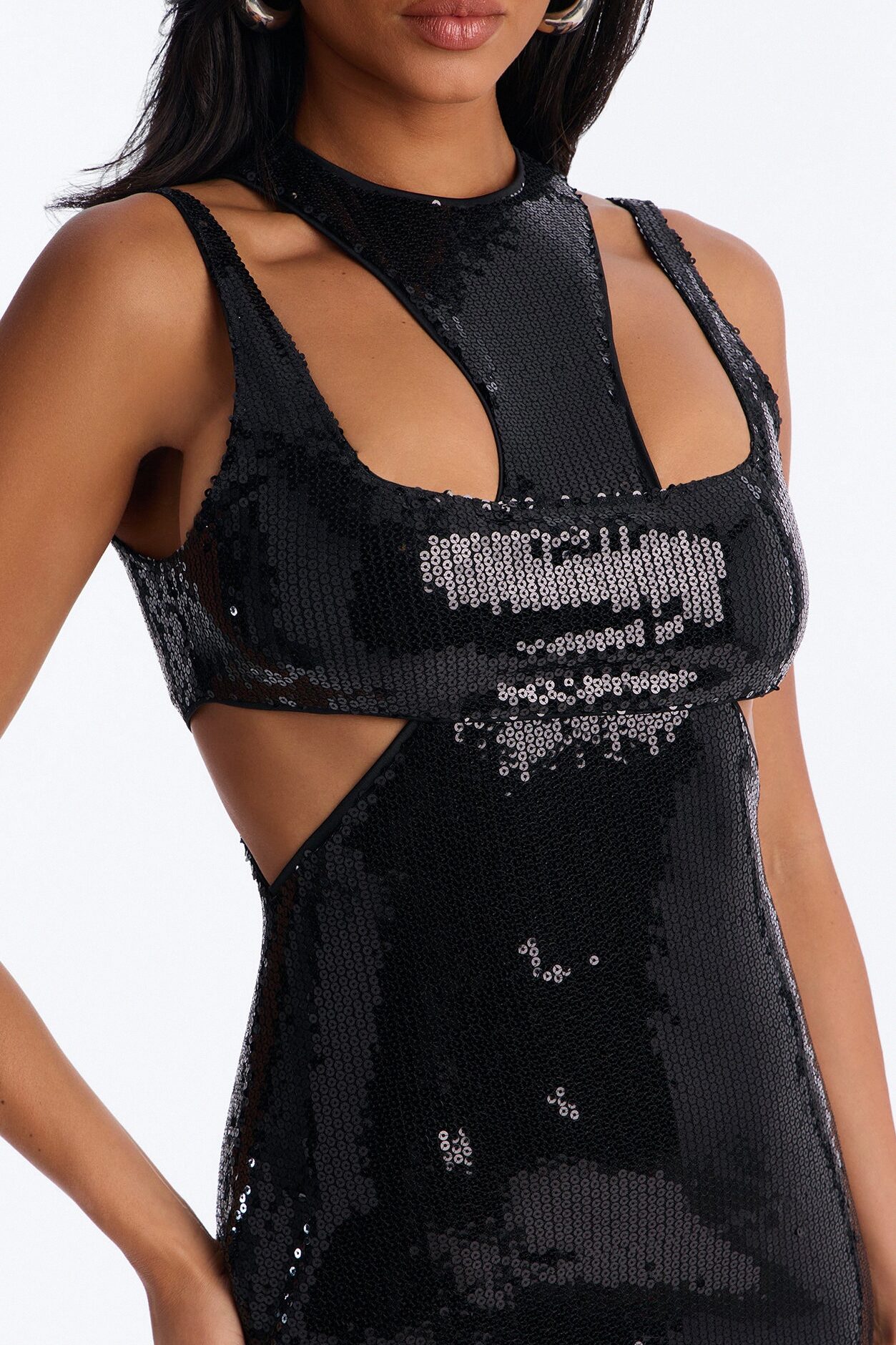 Easy On The Eyes Sequin Maxi Dress - Black