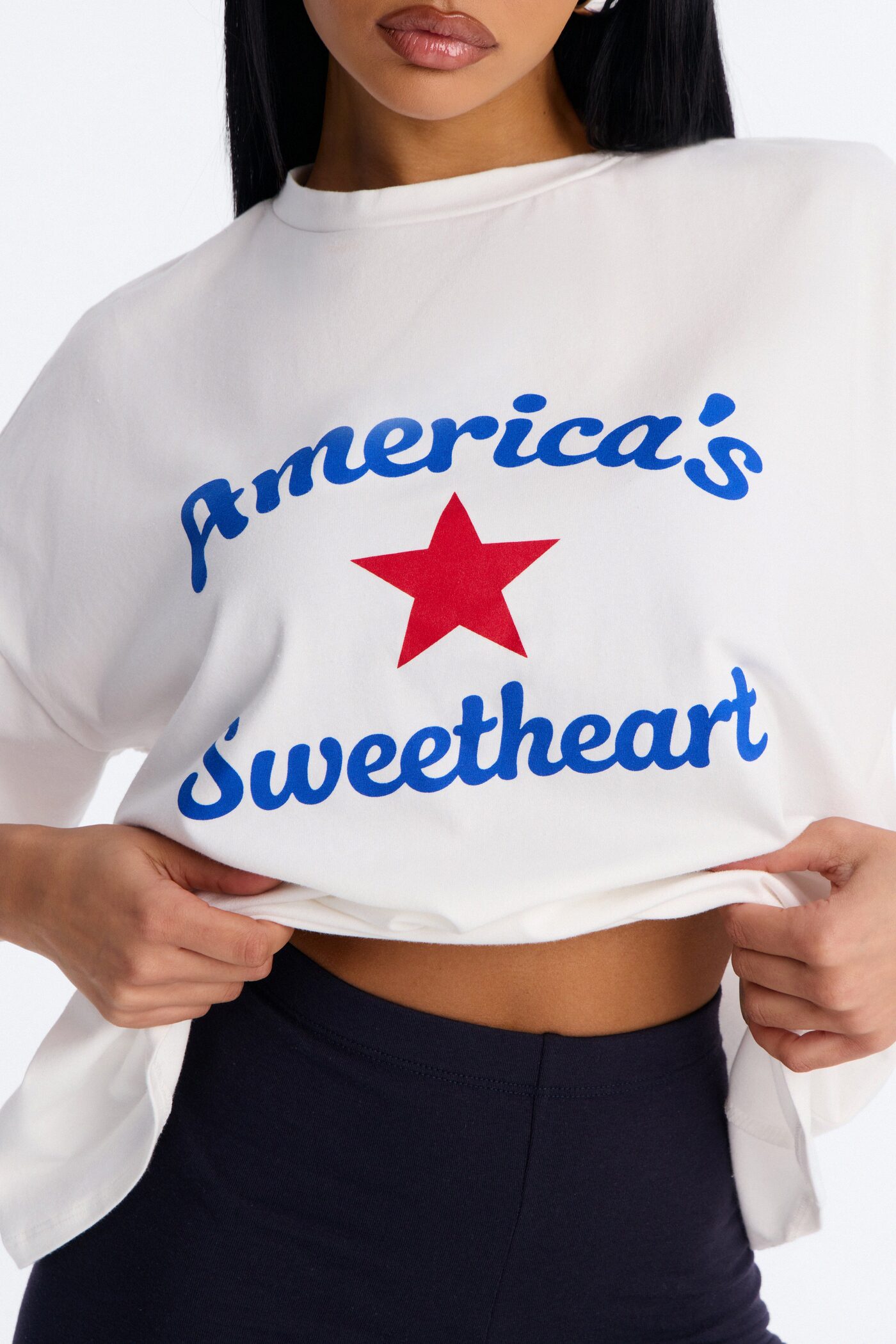 Americas Sweetheart Biker Short Set - White/combo