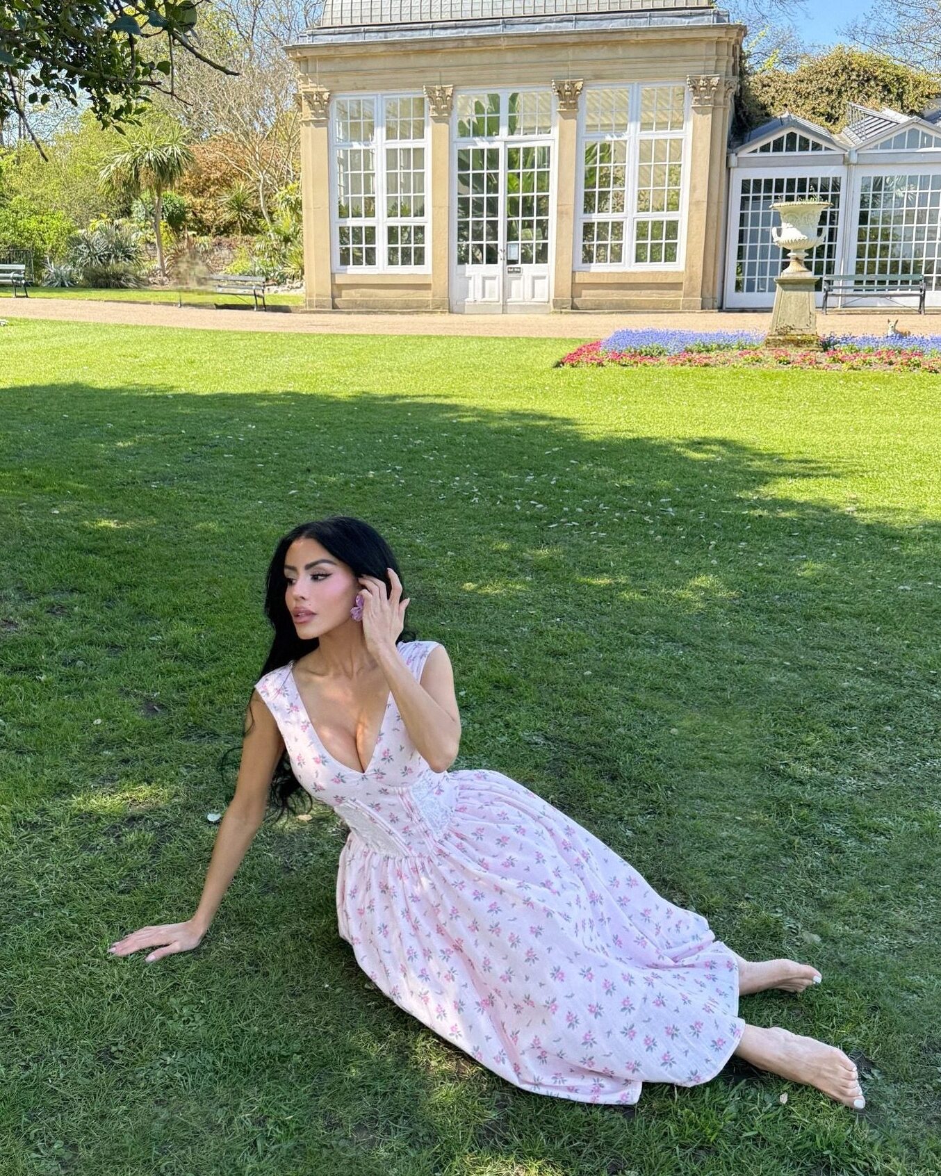 Harlow Floral Midi Dress - Pink