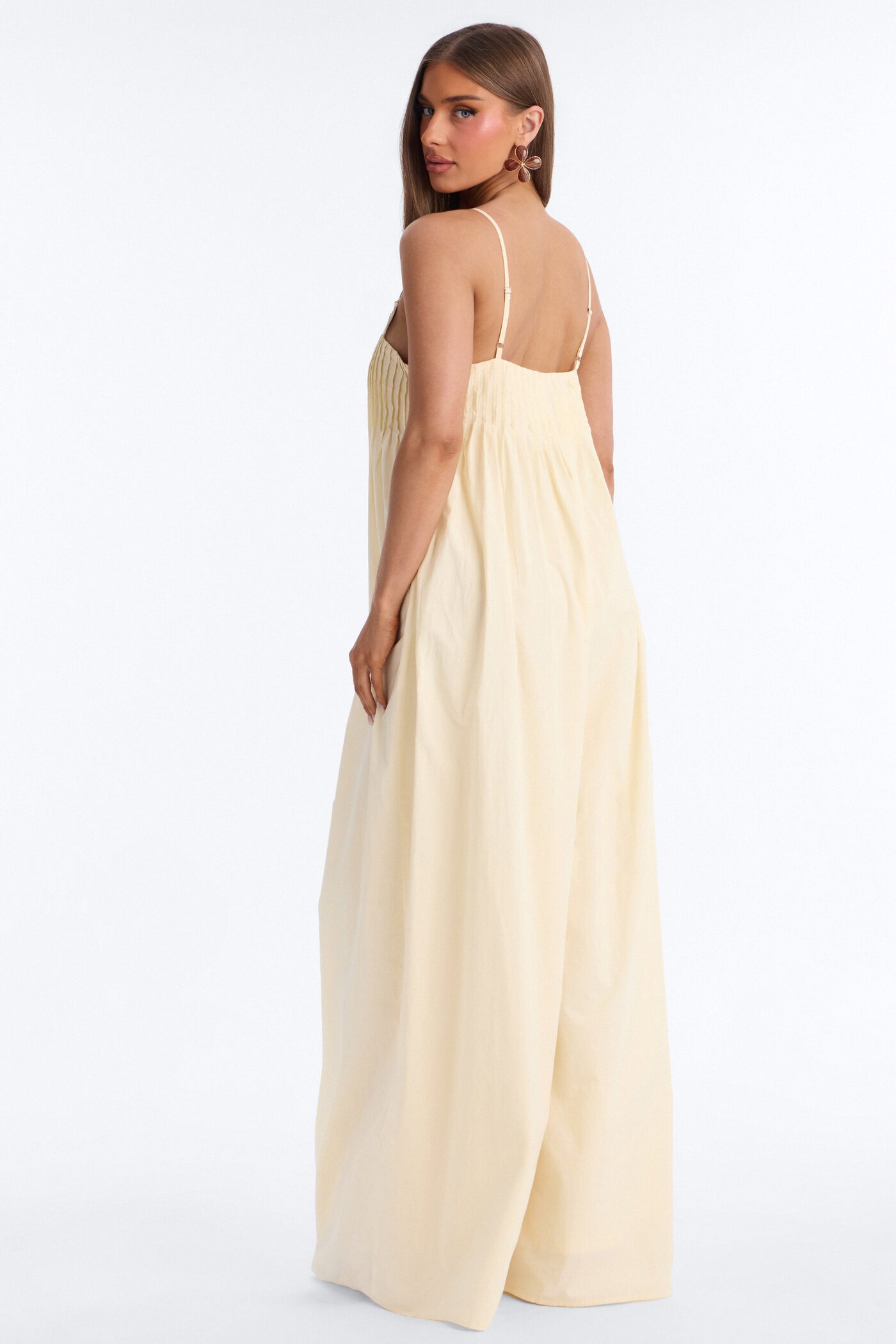 Tate Poplin Wide Leg Jumpsuit - Yellow