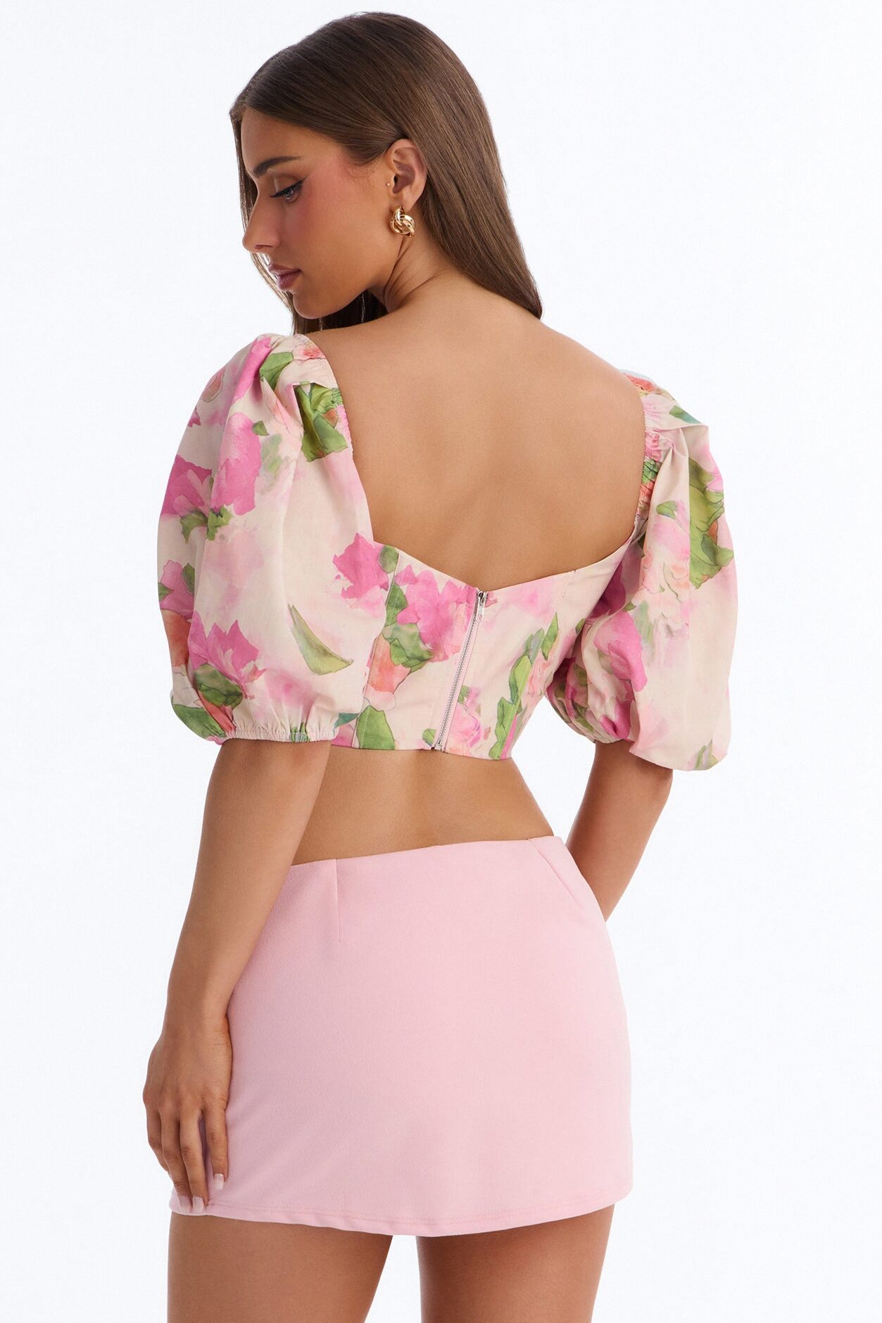 Watercolor Corset Top - Pink/combo