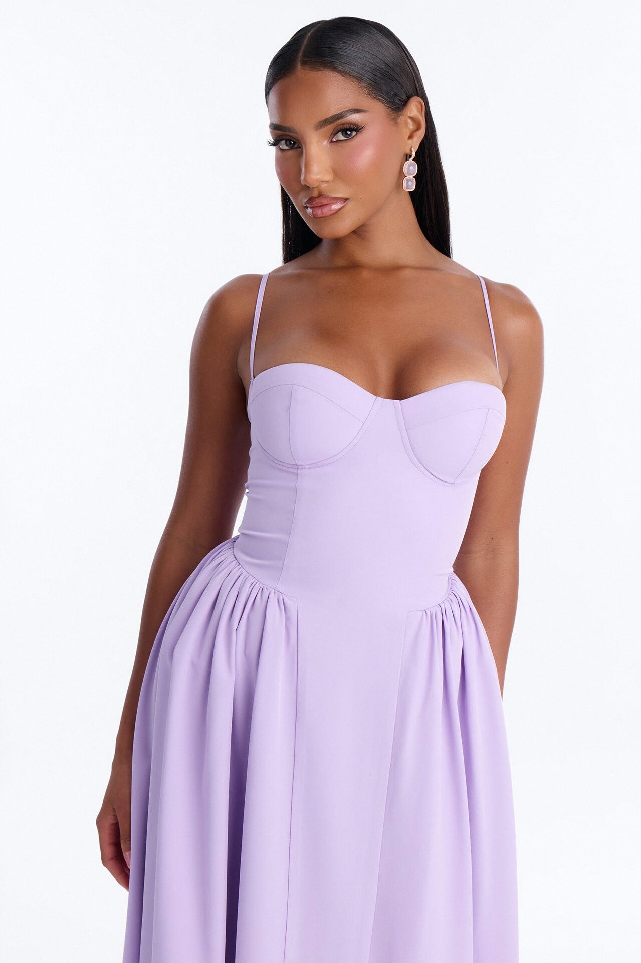 Sweet Love Corset Midi Dress - Lavender