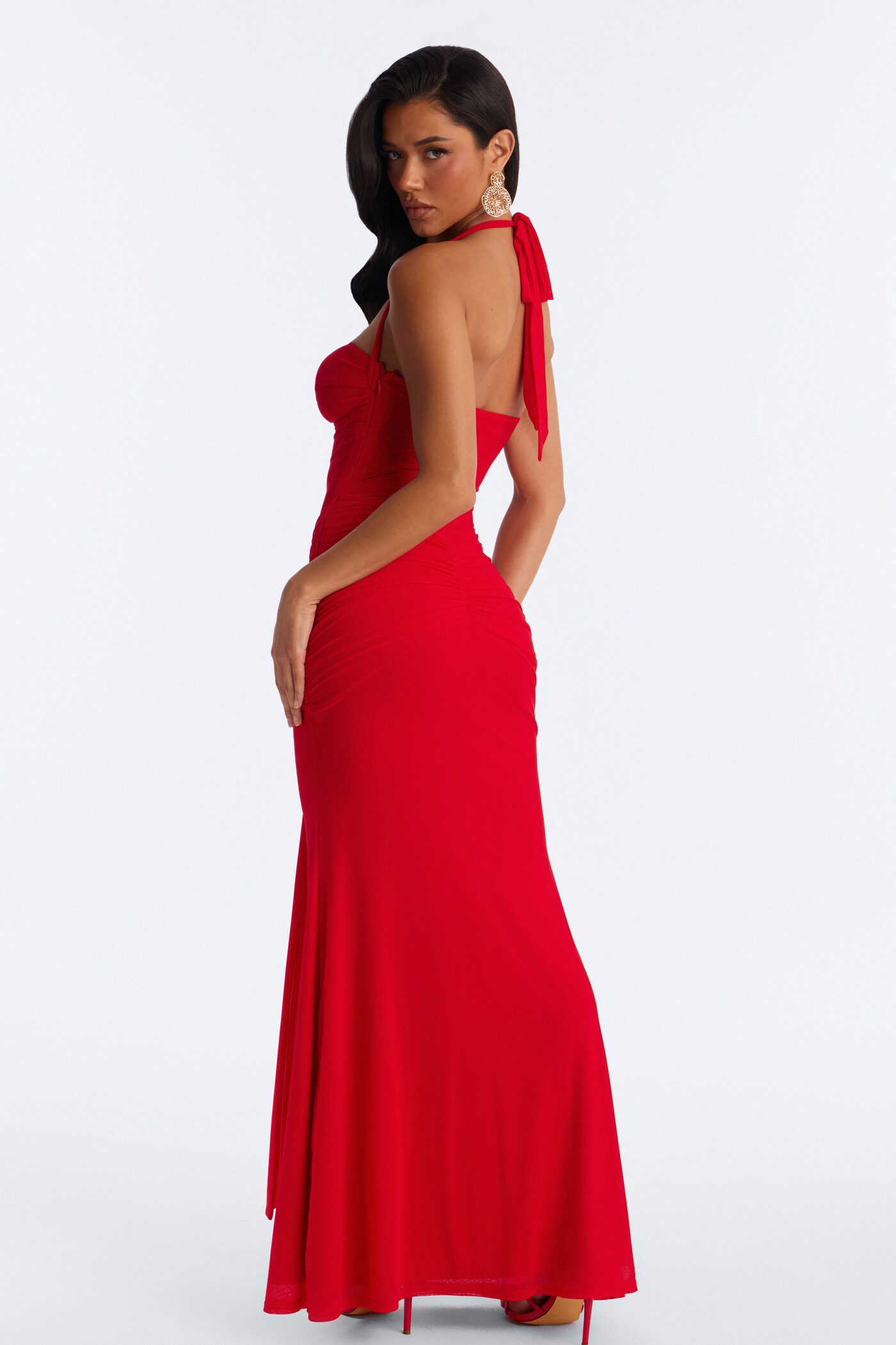Watch And Learn Mesh Maxi Dress - Red