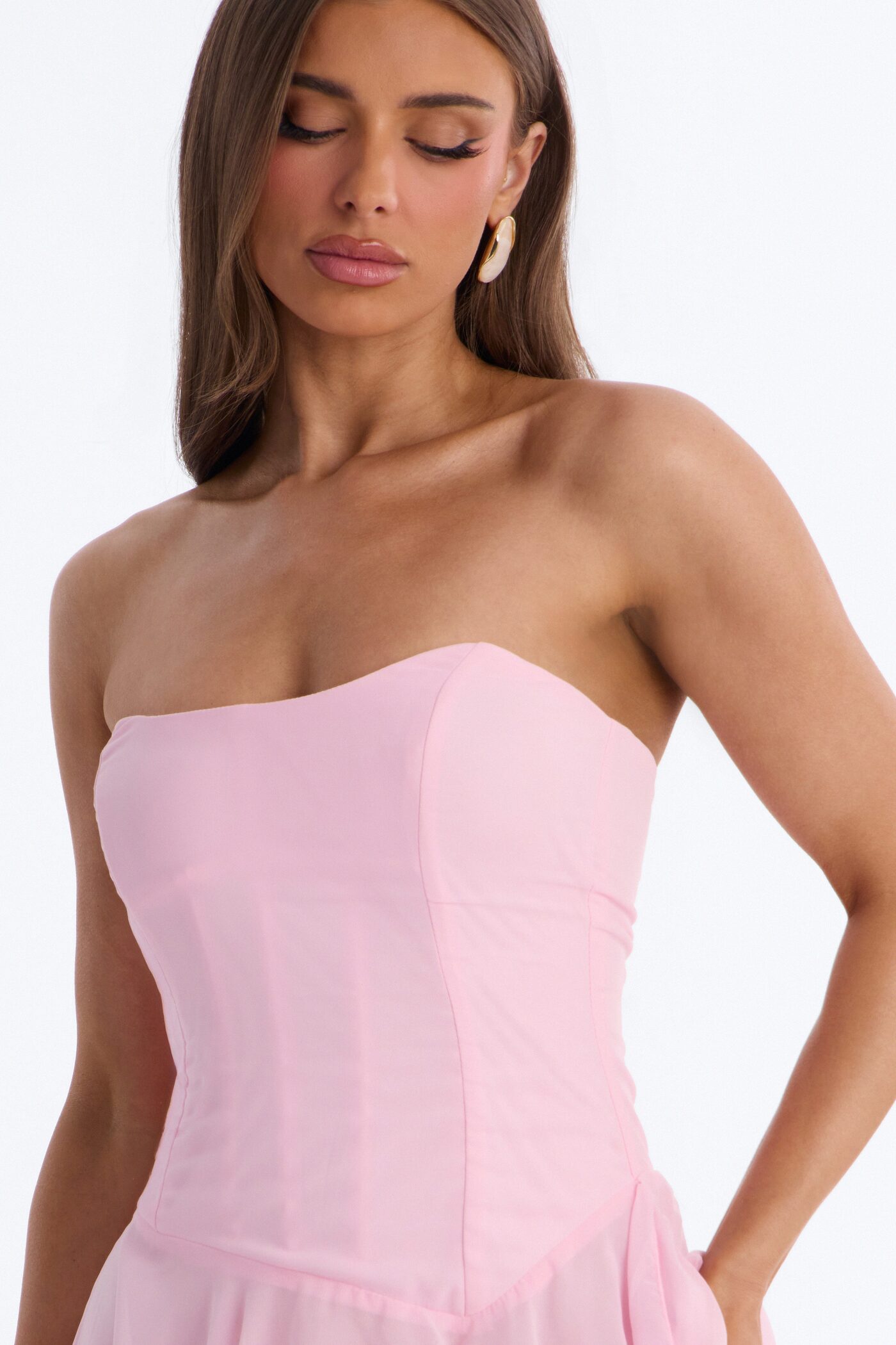 Effortless Charm Chiffon Gown - Light Pink