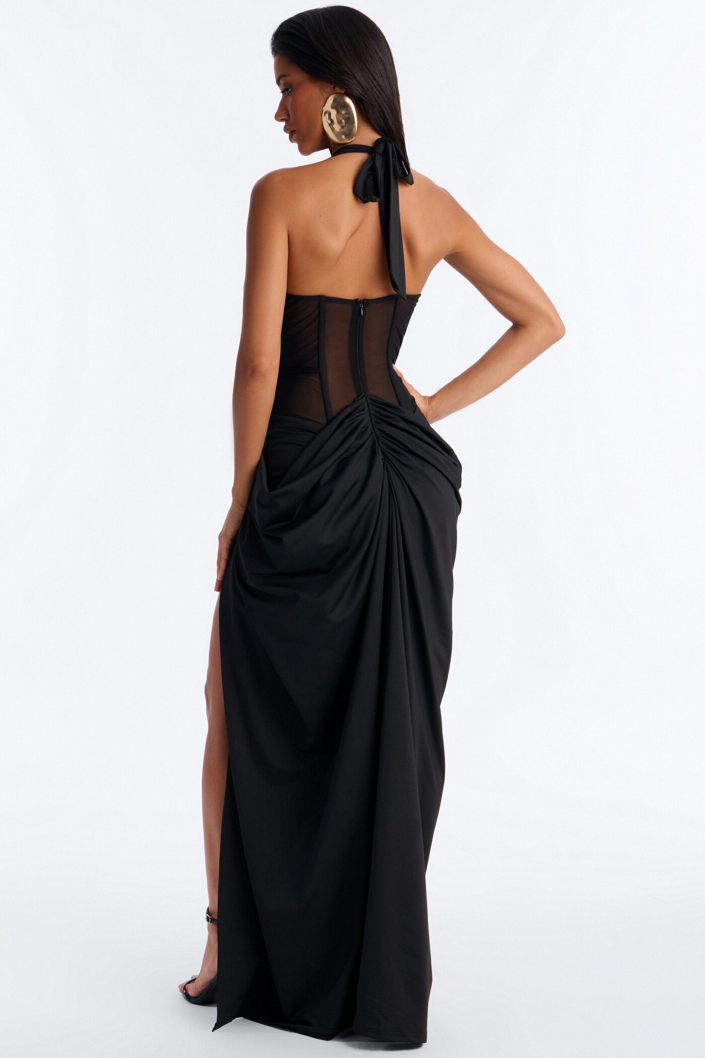 Shut It Down Corset Maxi Dress - Black