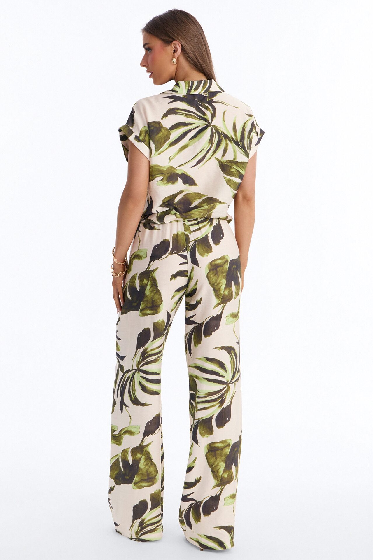 Oceanside Stunner Linen Pant Set - Green/combo