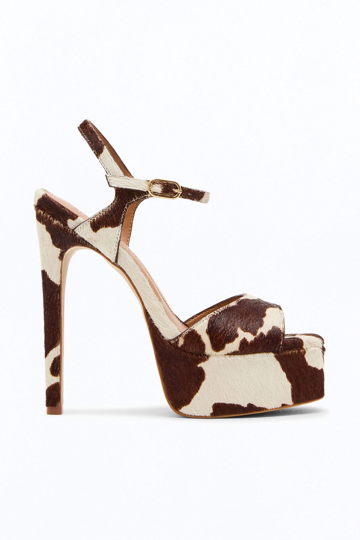 Steve Madden Cologne Calf Hair Platform Heels - Brown Combo