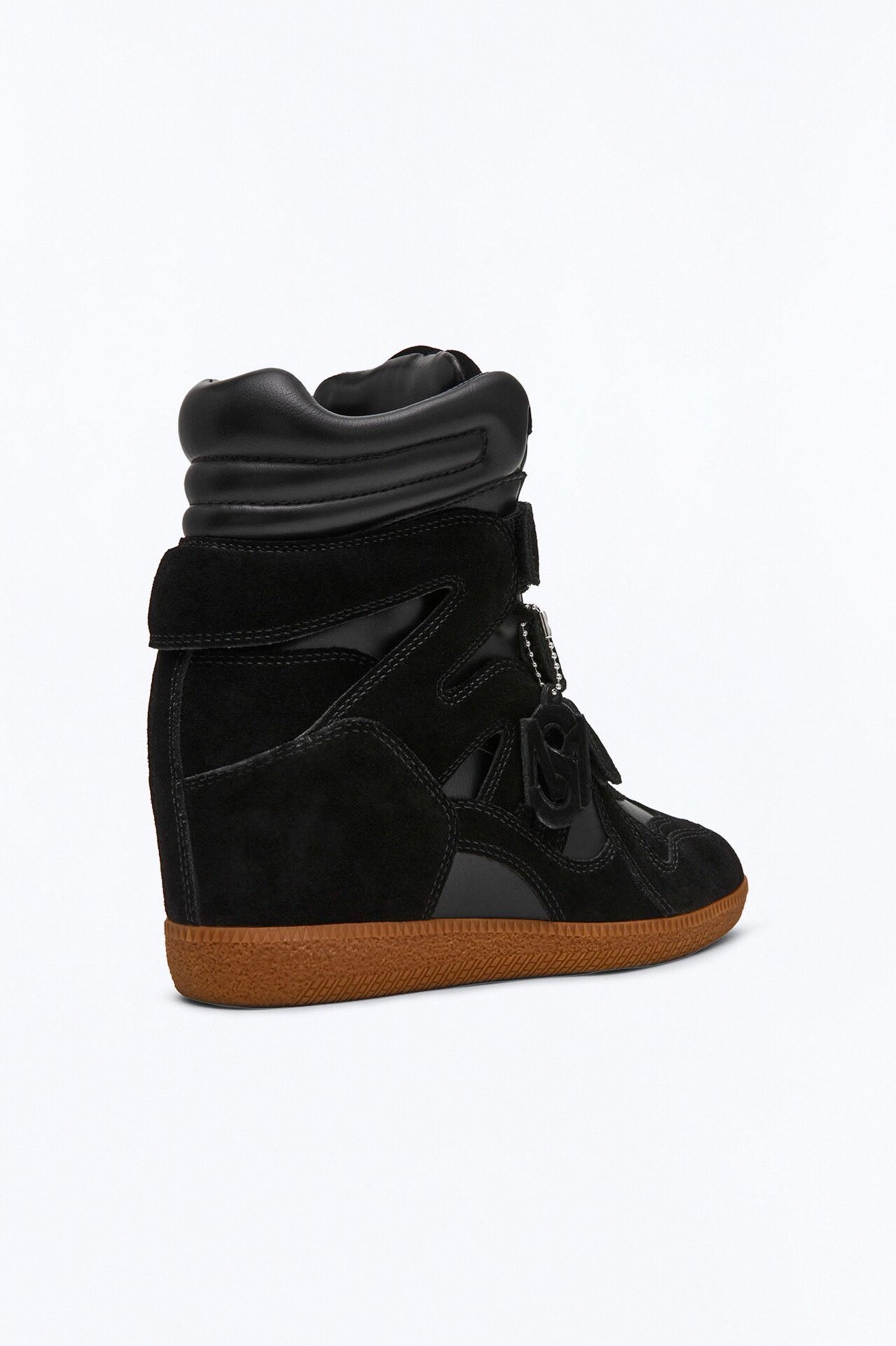 Steve Madden Mavis Suede Wedge Sneakers - Black