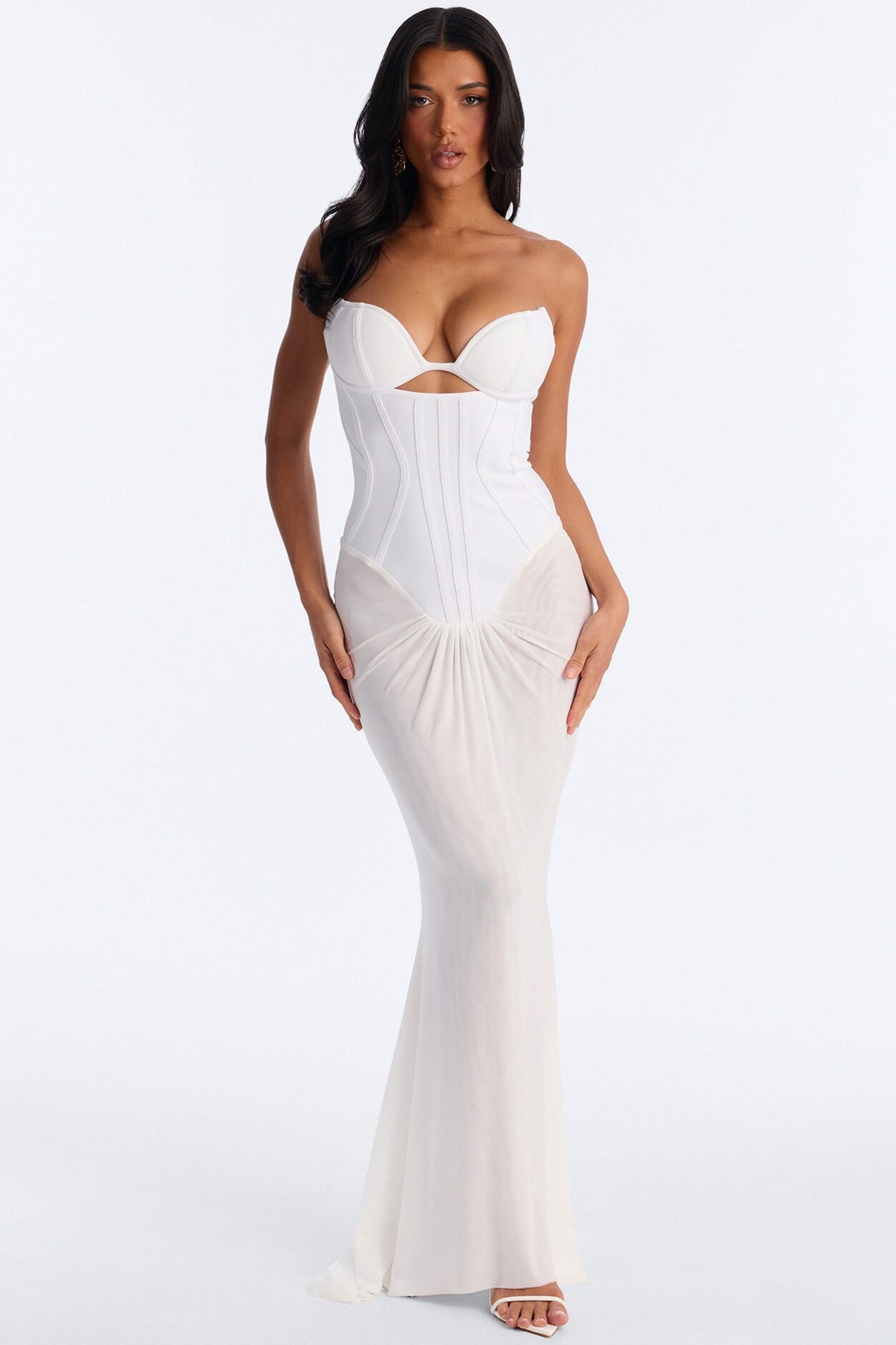 All Caught Up Bandage Gown - White