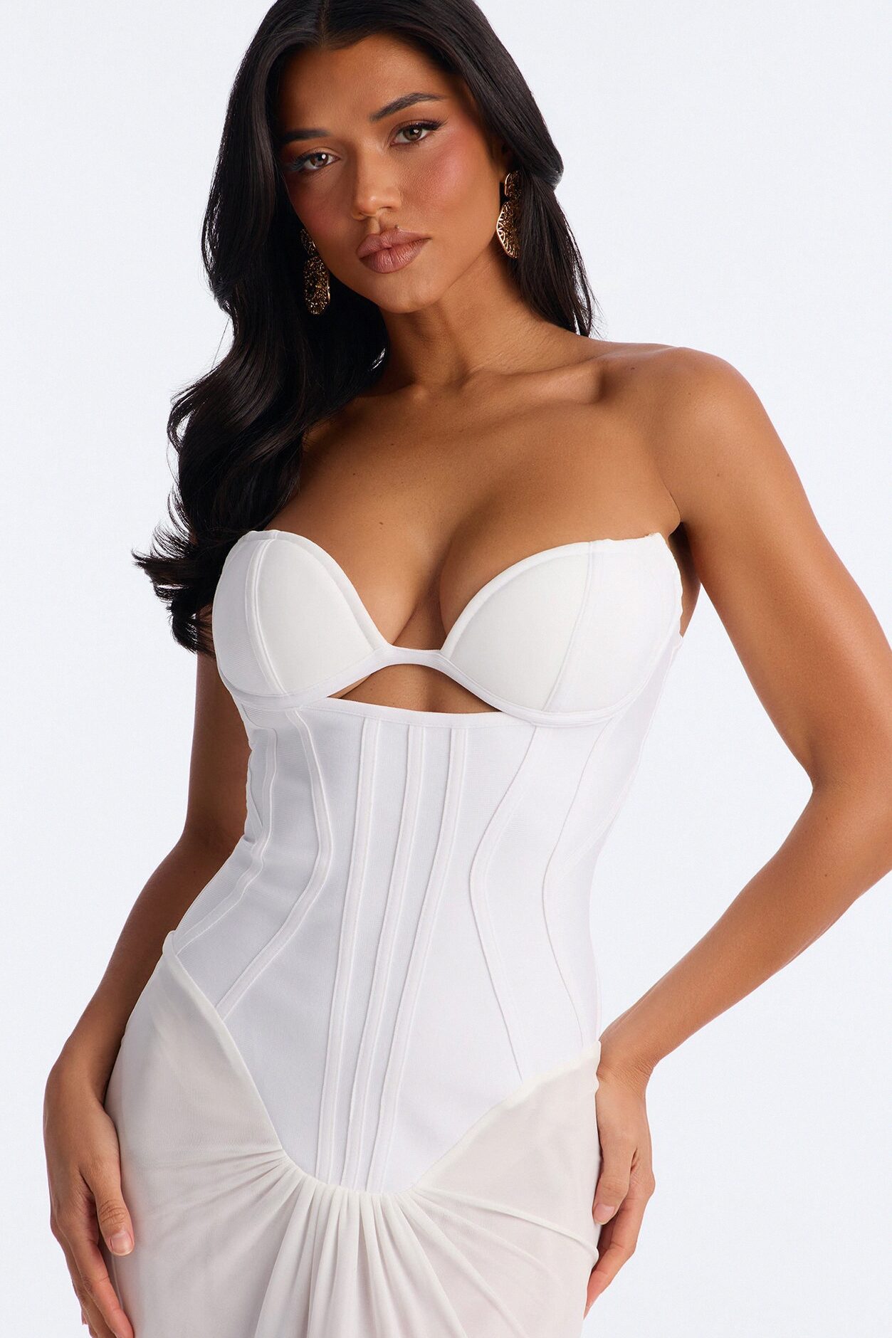 All Caught Up Bandage Gown - White
