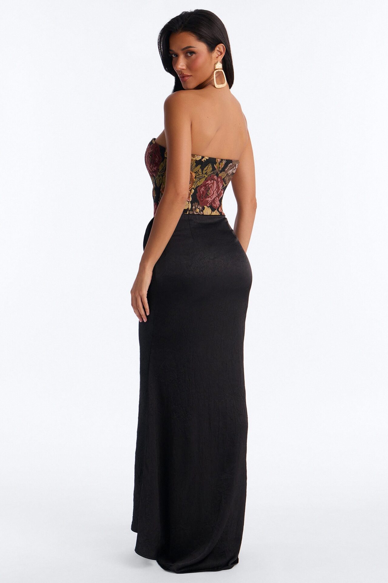 Paige Floral Jacquard Maxi Dress - Black/combo