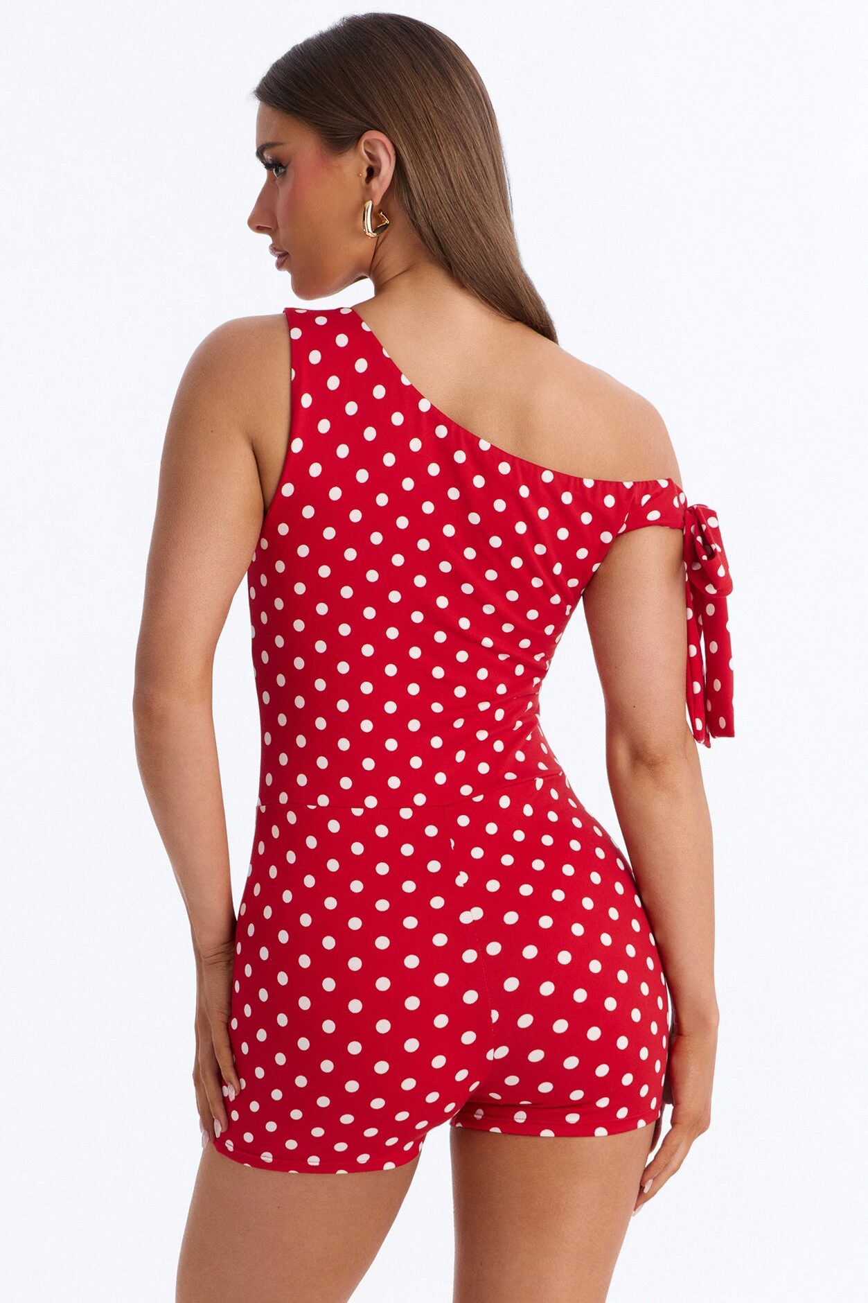 Bre Polka Dot Micro Romper - Red