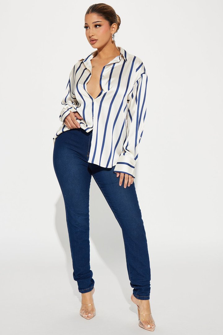 Bayside Satin Shirt - Ivory/combo