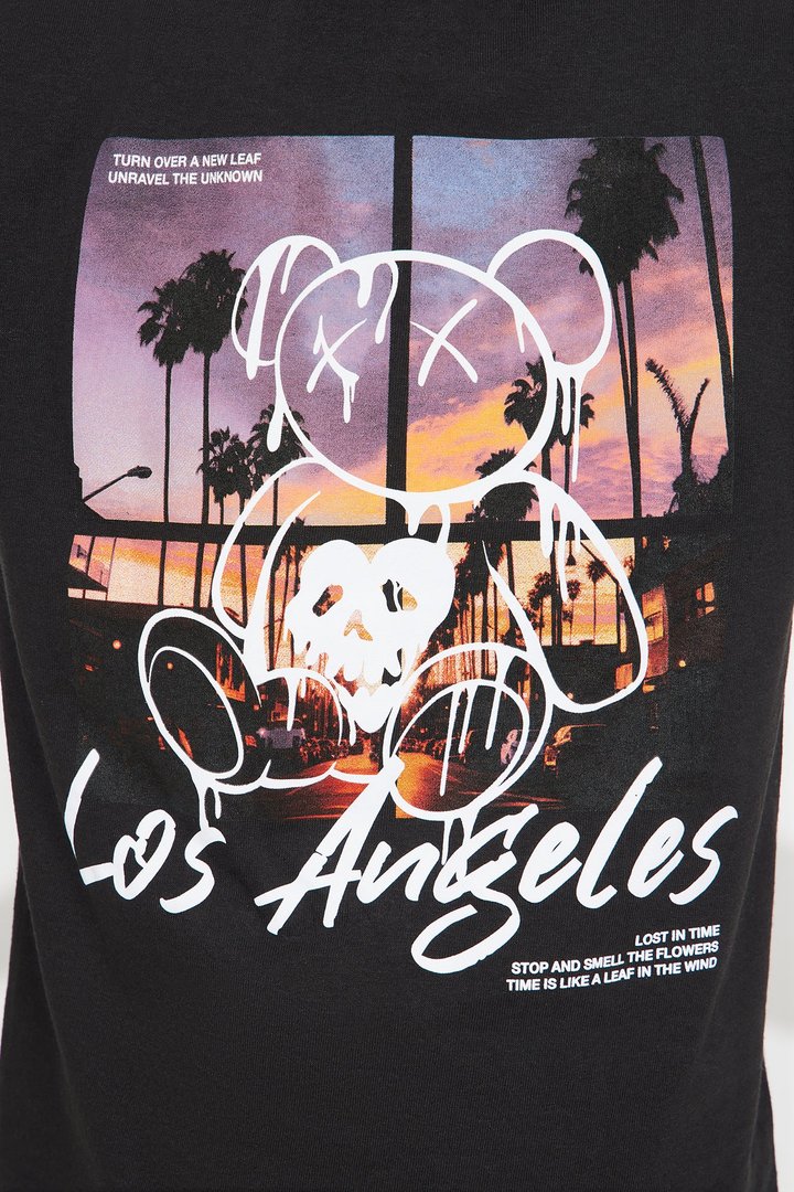 Mini Summer In LA Oversized Short Sleeve Tee - Black
