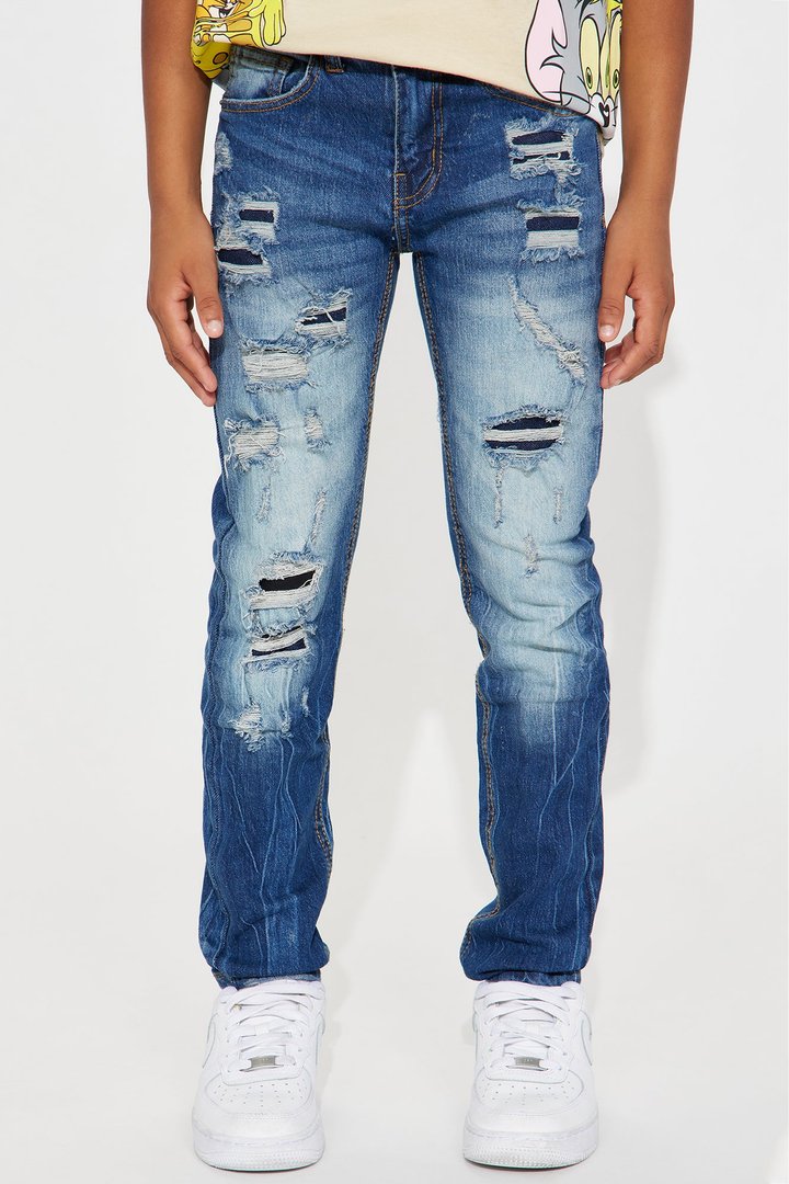 Mini Rip And Repair Stretch Jeans II - Indigo