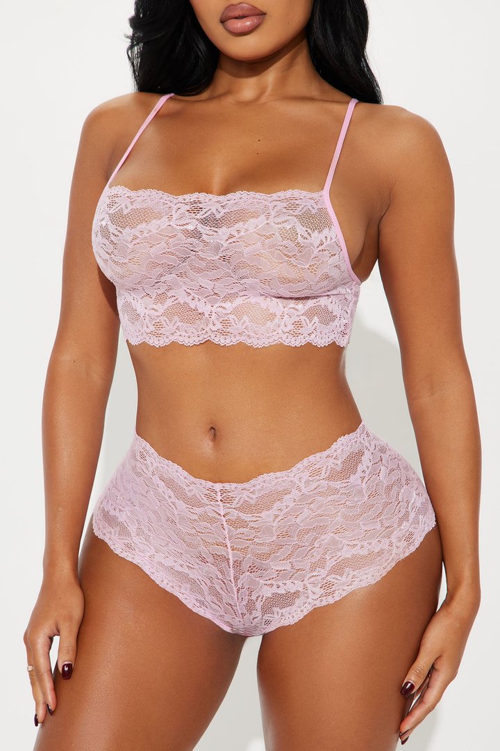 Sultry Moments Lace 2 Piece Set - Pink