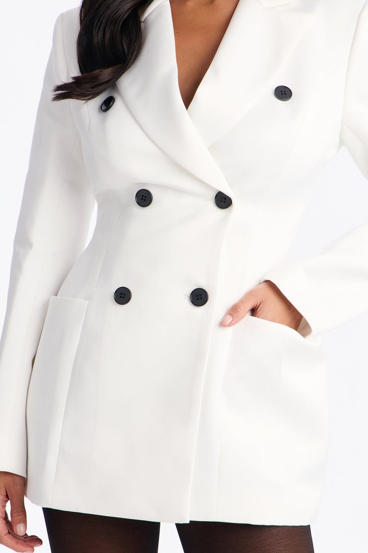 Harmony Structured Double Breasted Blazer - White