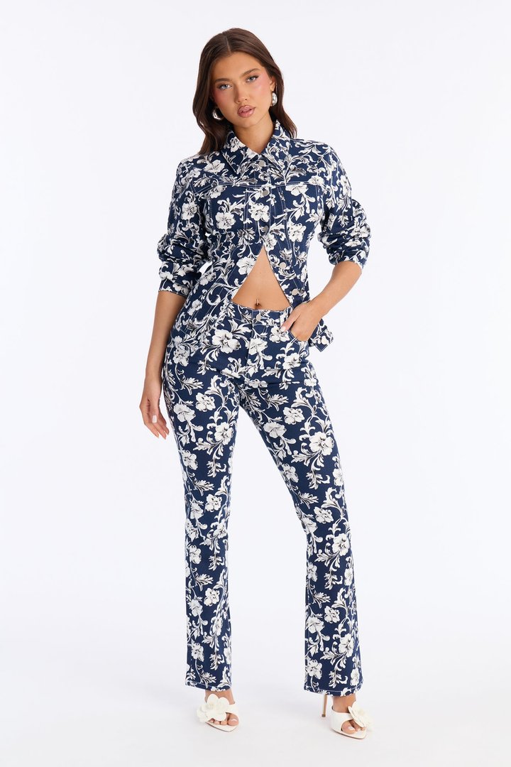 Play Nice Floral Pant Set - Navy/combo