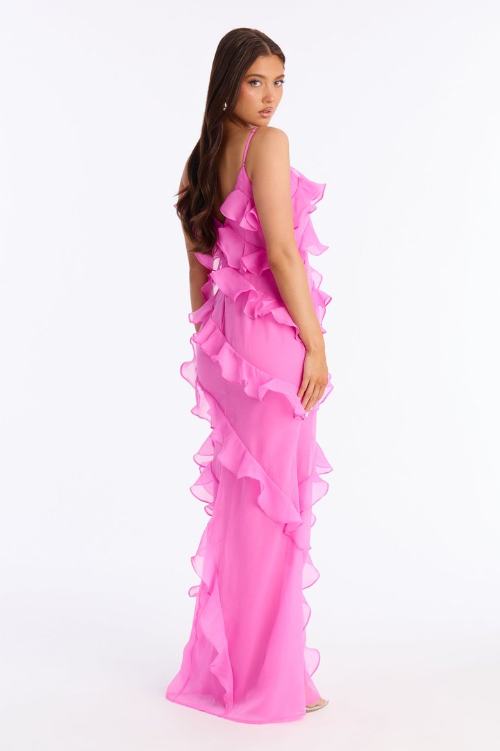 Alina Ruffle Gown - Pink