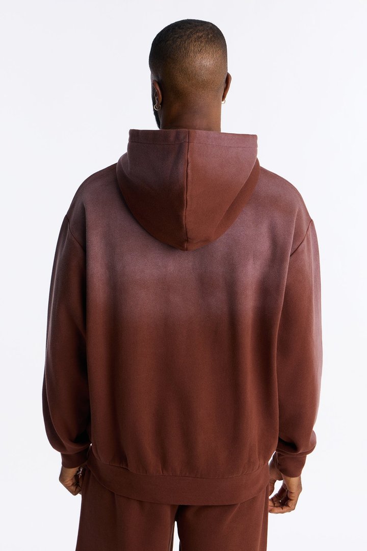 Saints And Sinners Distressed Hoodie - Brown