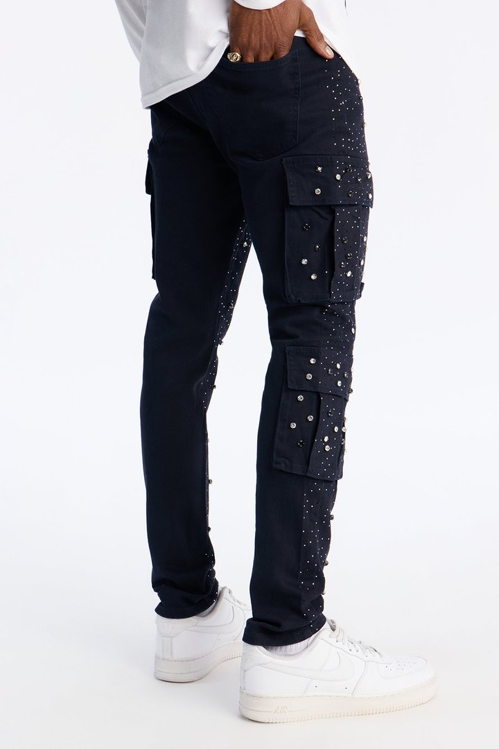 Skinny Prosperity Drip Embellished Pant - Blue