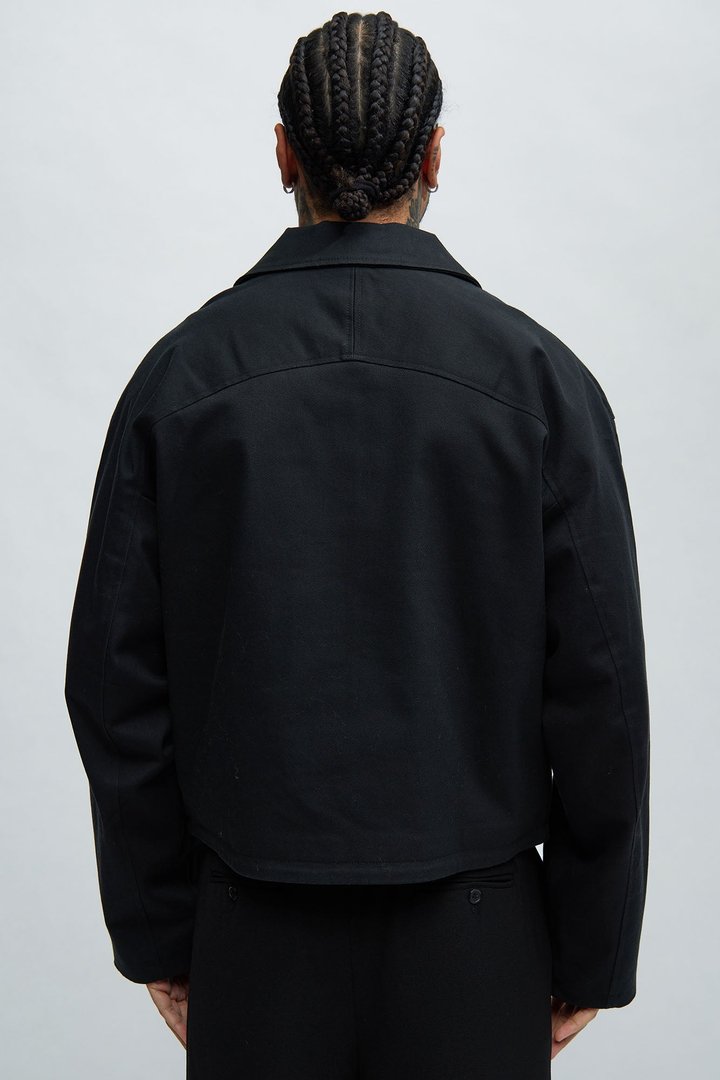 Bordeaux Cropped Chore Jacket - Black