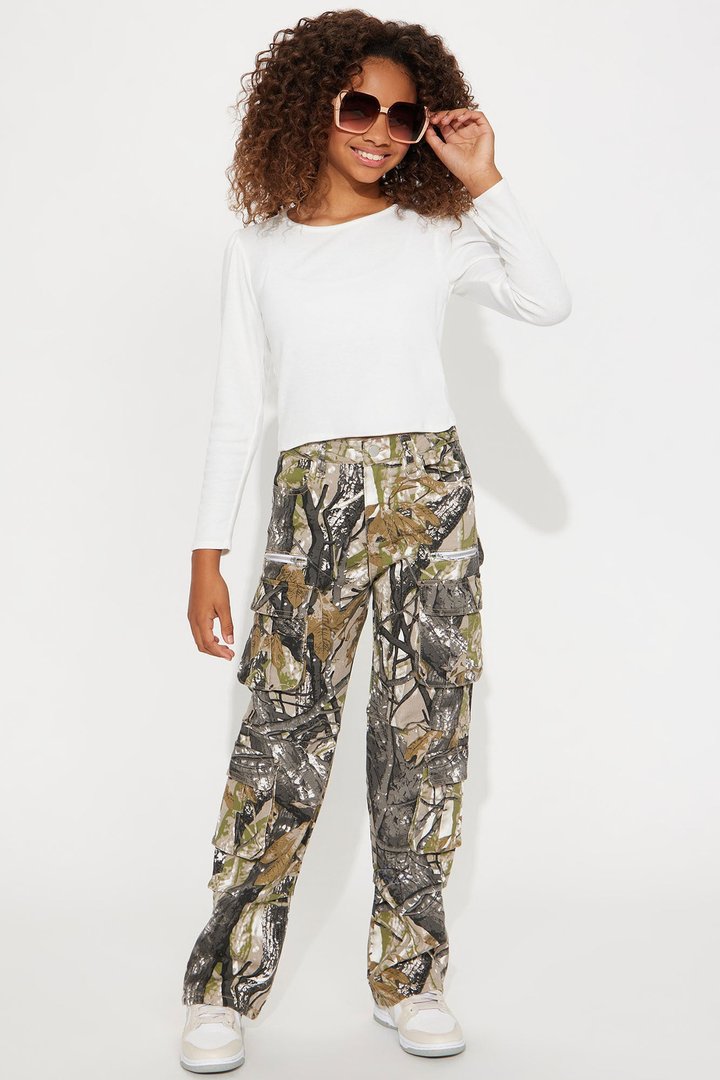 Mini Sneak Attack Camo Cargo Jean - Taupe/combo